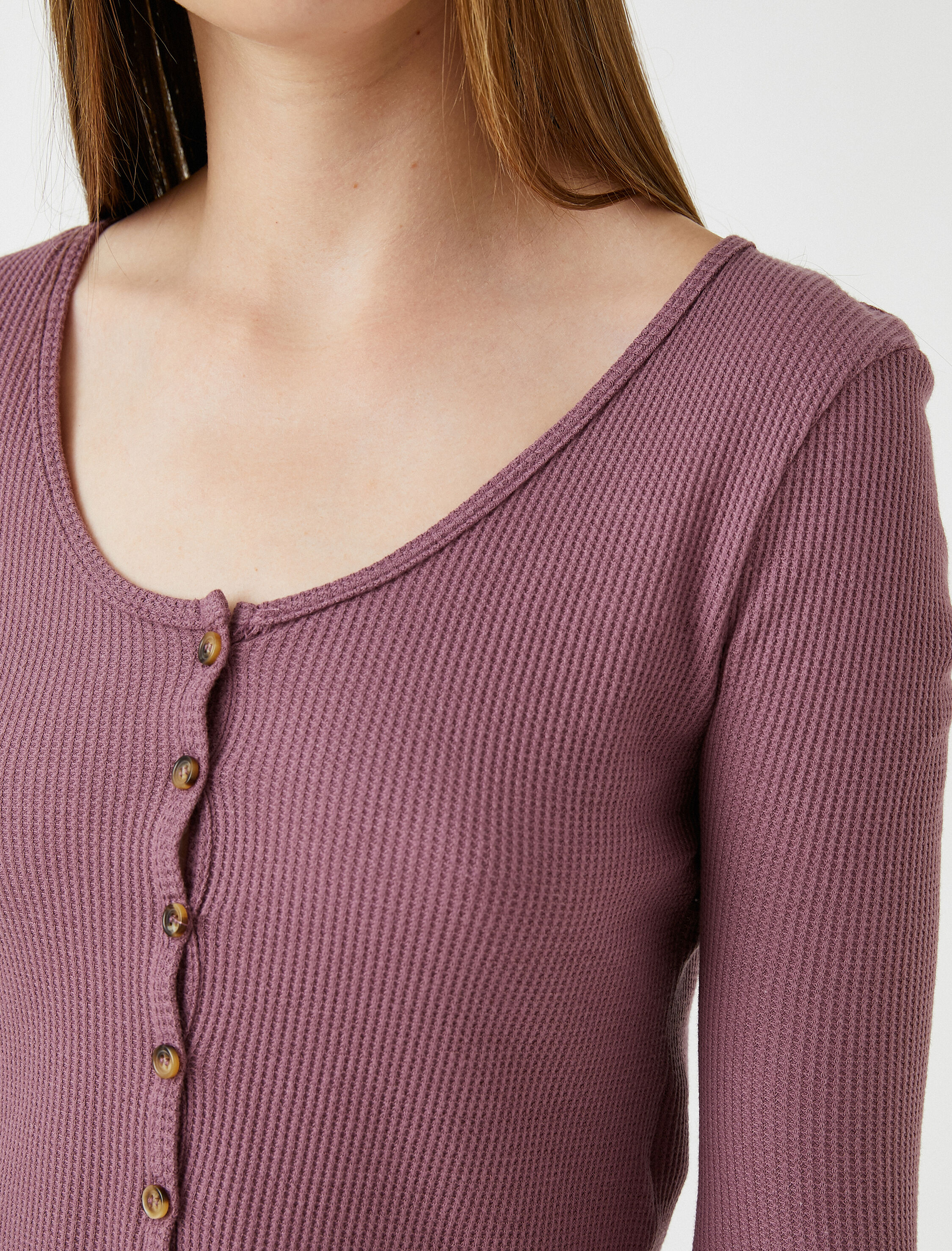   Slim Fit Waffle Hırka Pamuklu