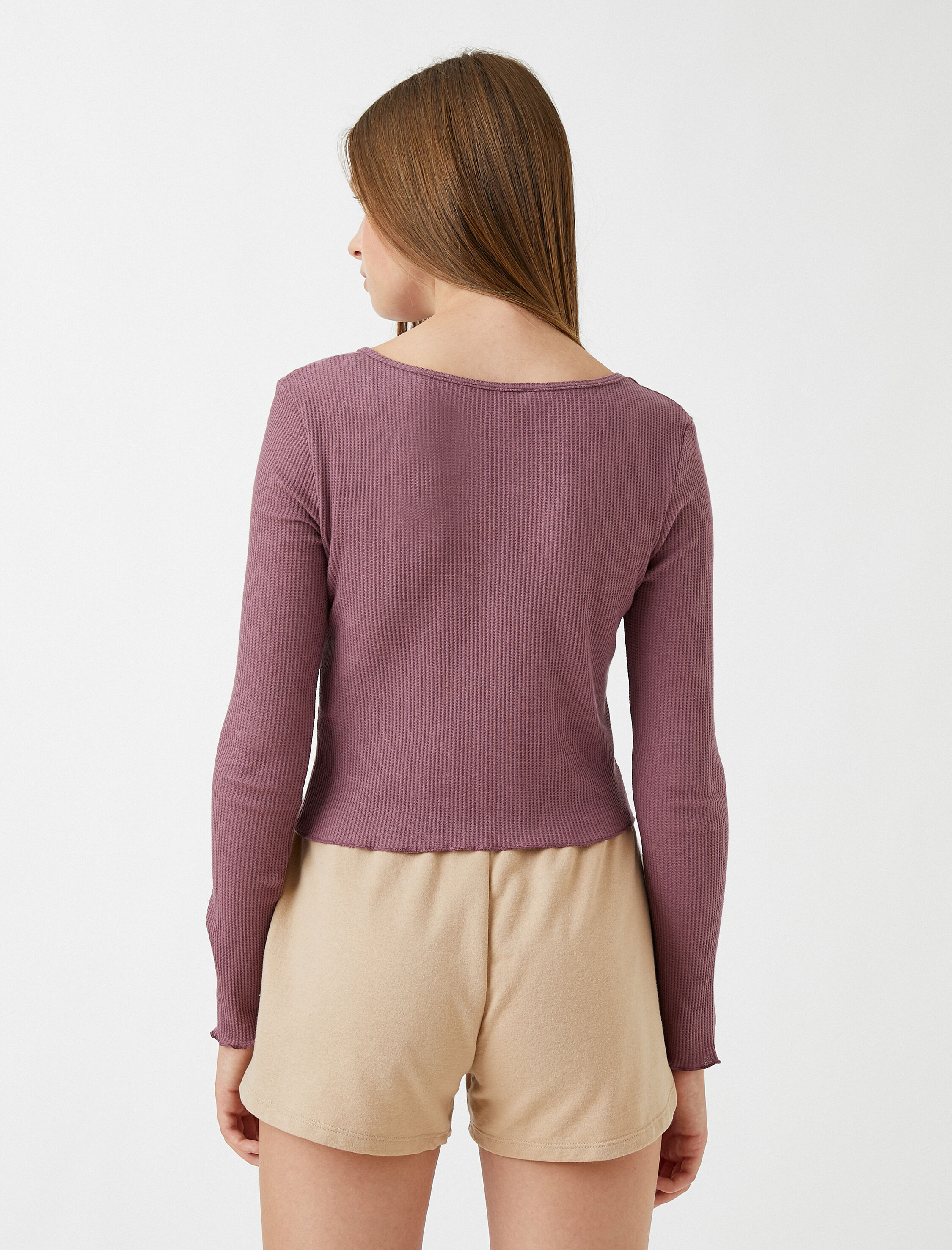   Slim Fit Waffle Hırka Pamuklu