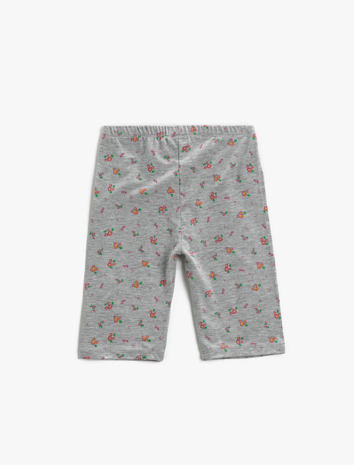 Kız Çocuk Çiçekli Kısa Tayt