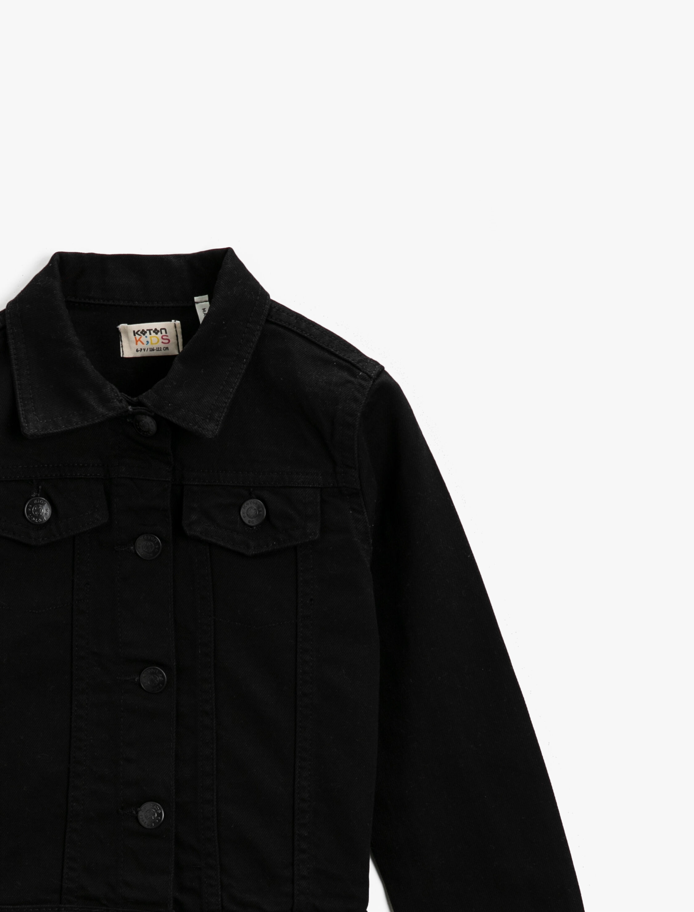  Kız Çocuk Cep Detaylı Kot Ceket