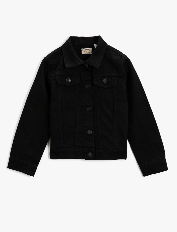 Kız Çocuk Cep Detaylı Kot Ceket