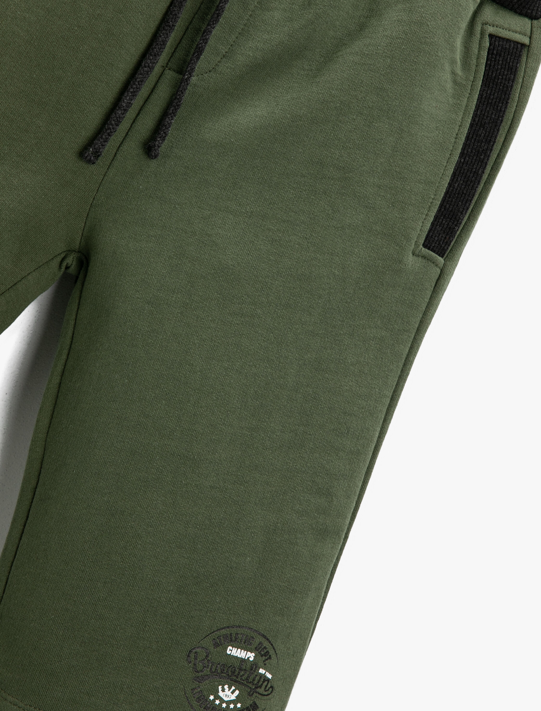  Erkek Çocuk Slogan Baskılı Şort Pamuklu Beli Bağcıklı