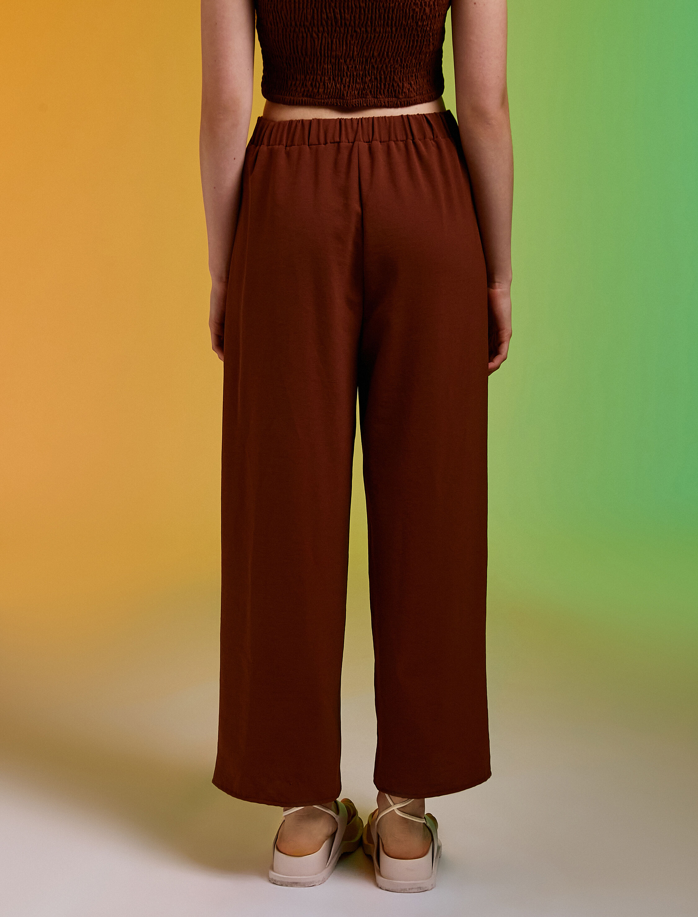 Beli Bağlamalı Pantolon Yırtmaçlı