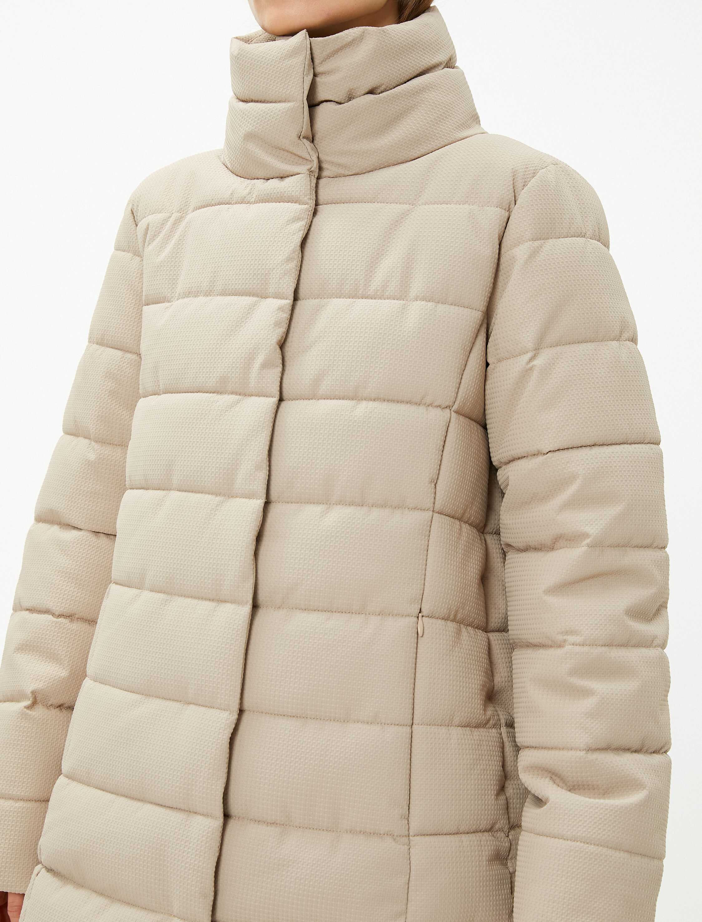   Şişme Mont Dik Yaka Çıtçıtlı Relax Fit