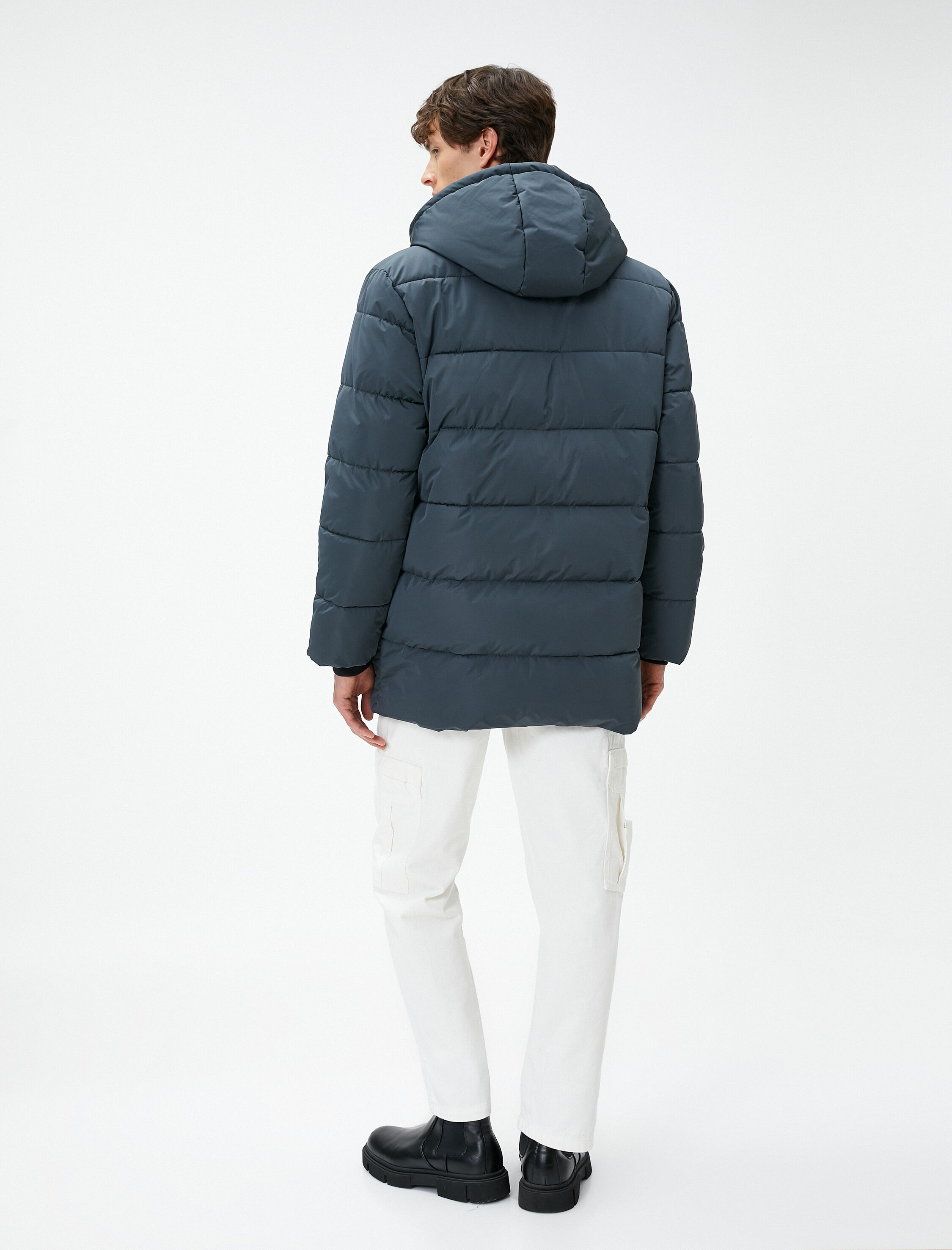   Şişme Mont Kapşonlu Cep Detaylı Fermuarlı