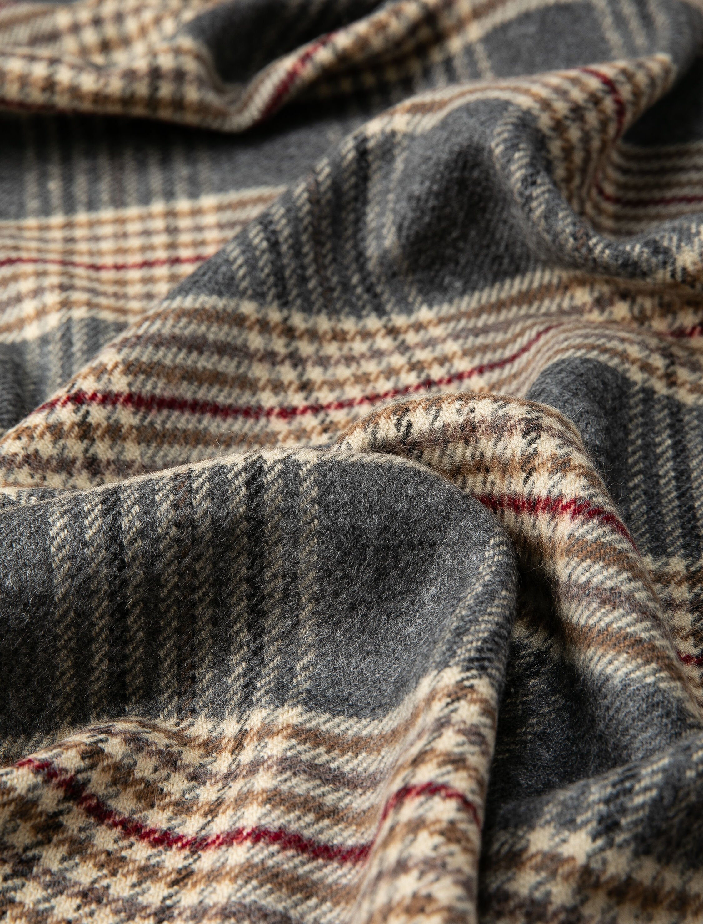  Kadın Ekose Şal Püskül Detaylı