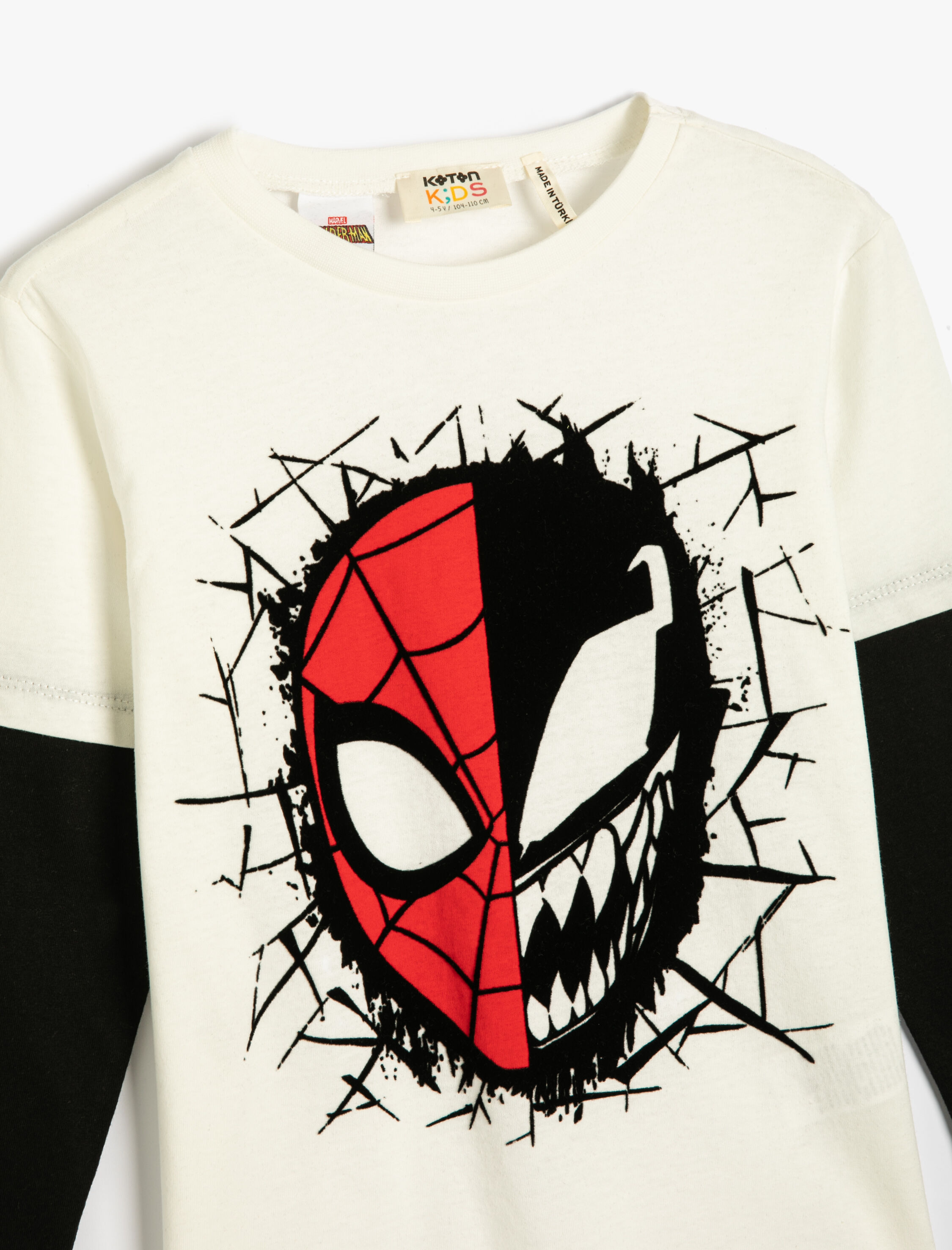  Erkek Çocuk Örümcek Adam Tişört Lisanslı Uzun Kollu Bisiklet Yaka Çıkma Kol Pamuklu