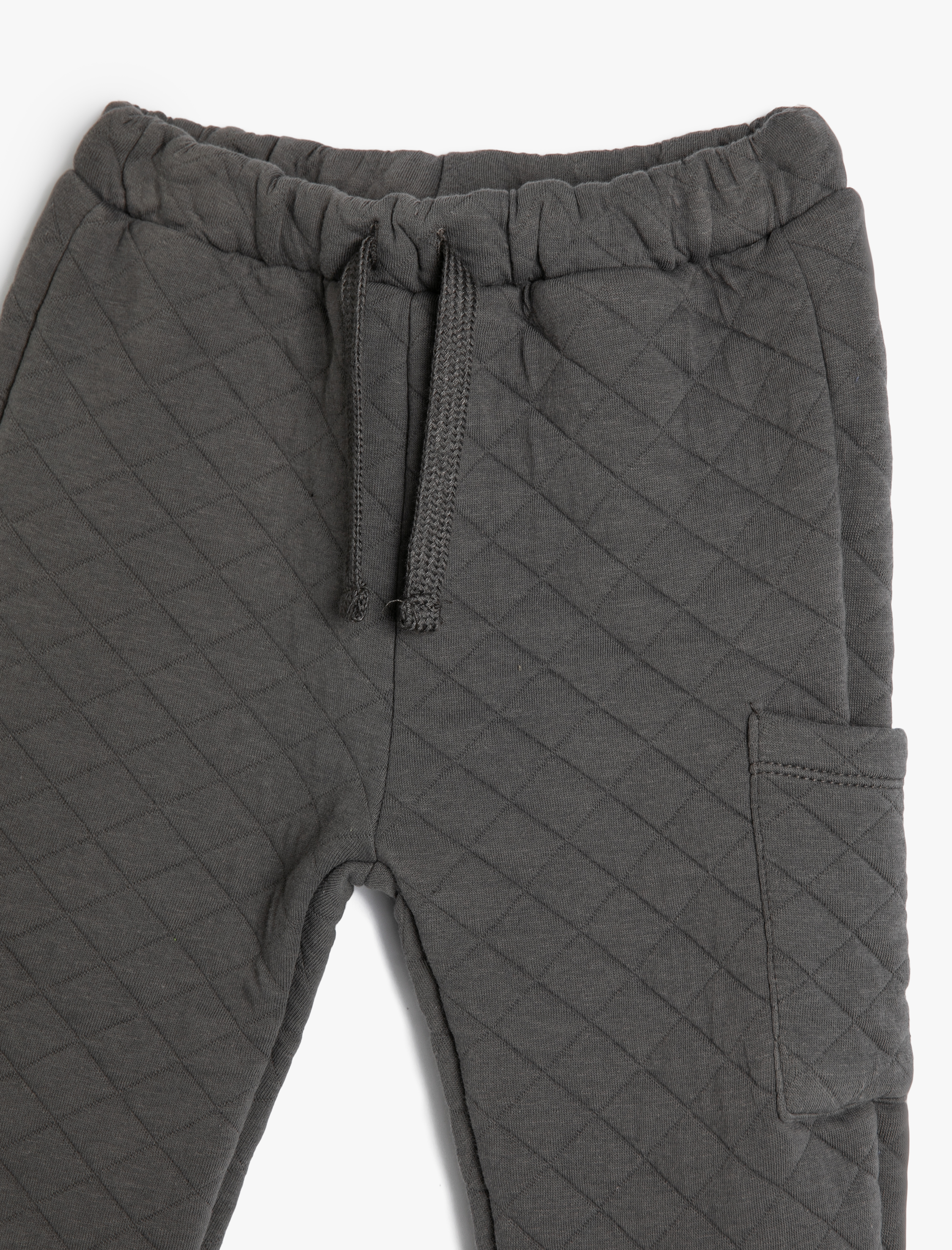  Erkek Bebek Jogger Kapitone Eşofman Altı Beli Bağlamalı Cep Detaylı Pamuklu