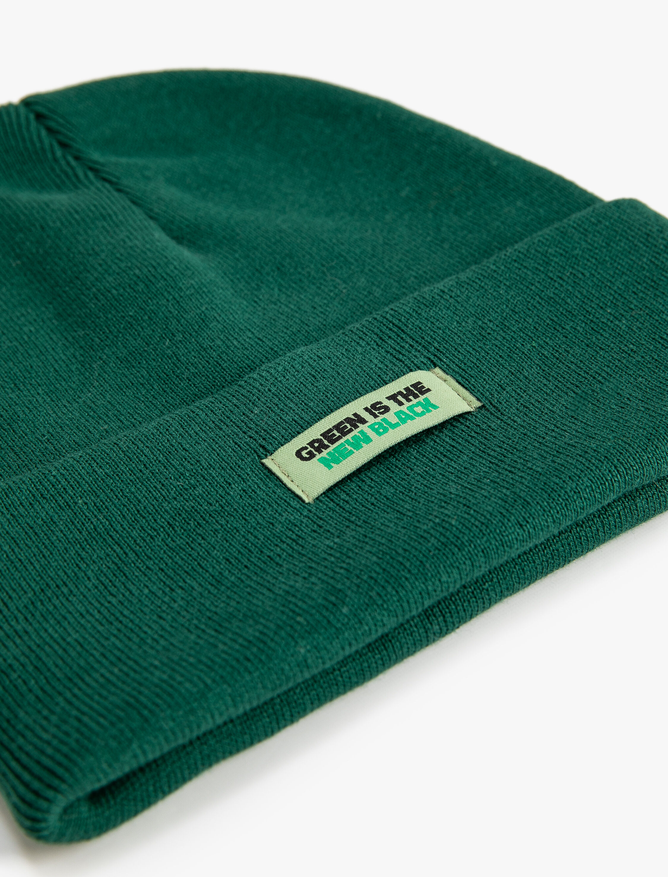  Erkek Sloganlı Bere Etiket Baskılı Katlama Detaylı Pamuklu