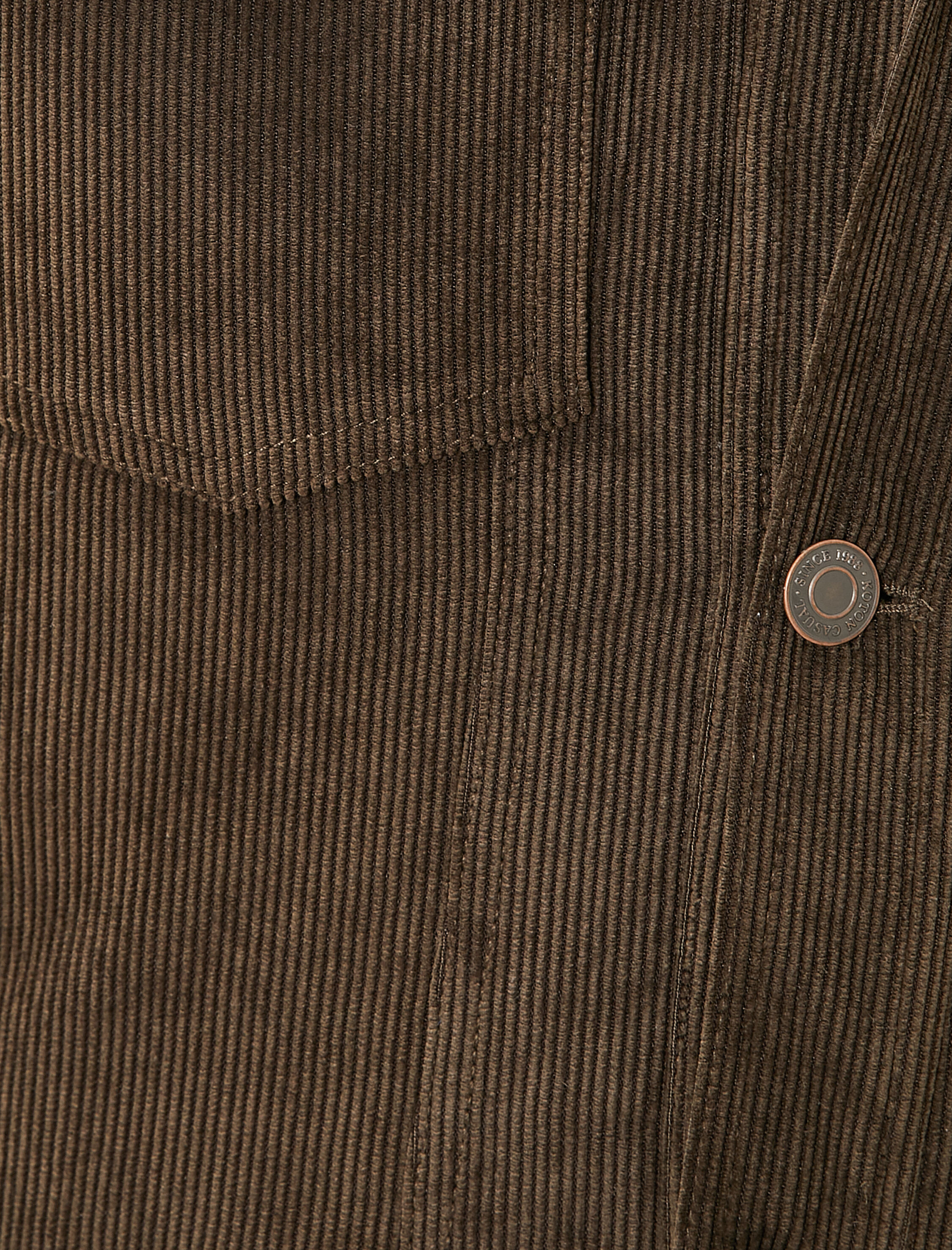   Kadife Görünümlü Ceket Peluş Yaka Detaylı Çift Cepli Düğmeli