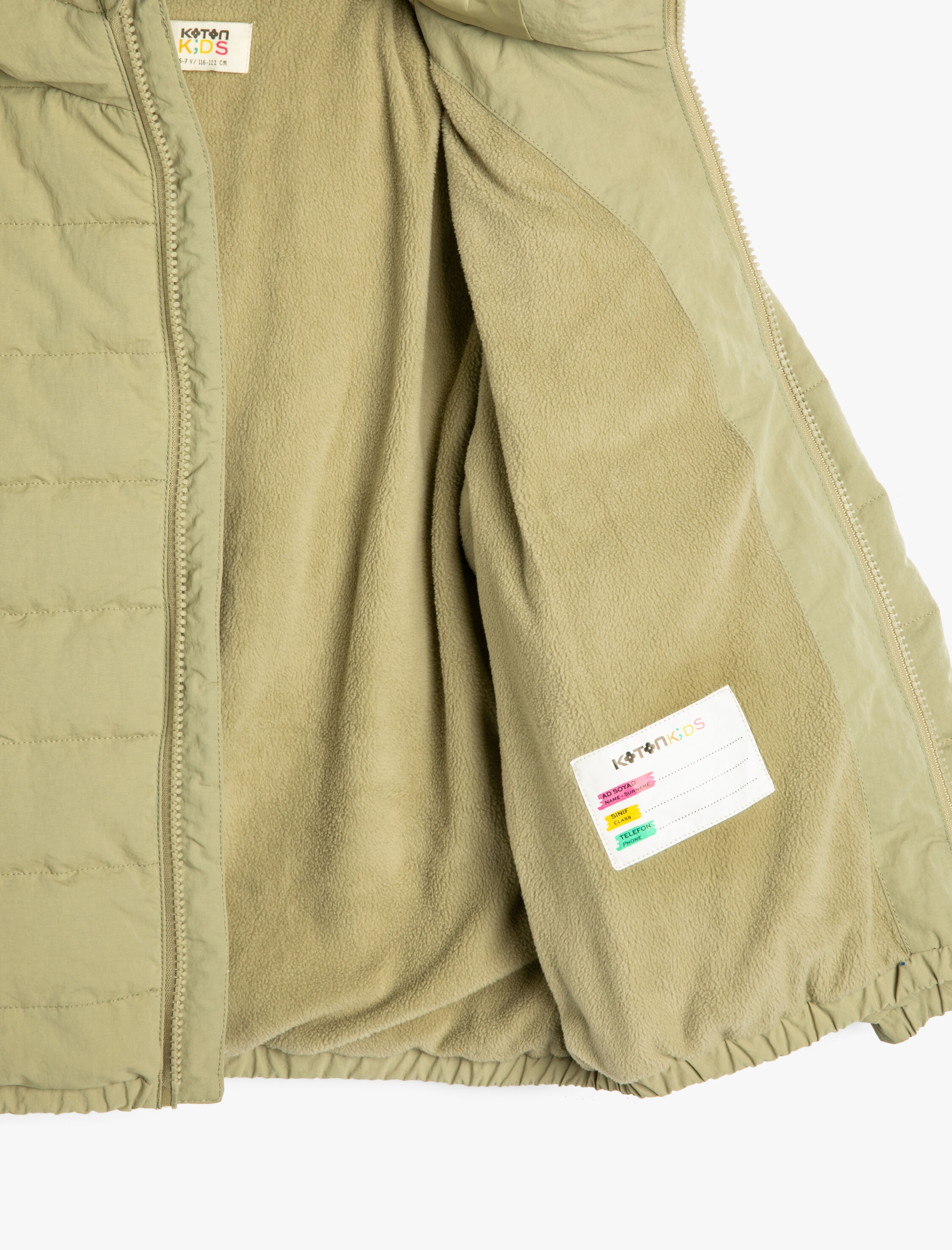 Erkek Çocuk Şişme Mont Kapşonlu İçi Polar Astarlı Cepli Etiket Detaylı