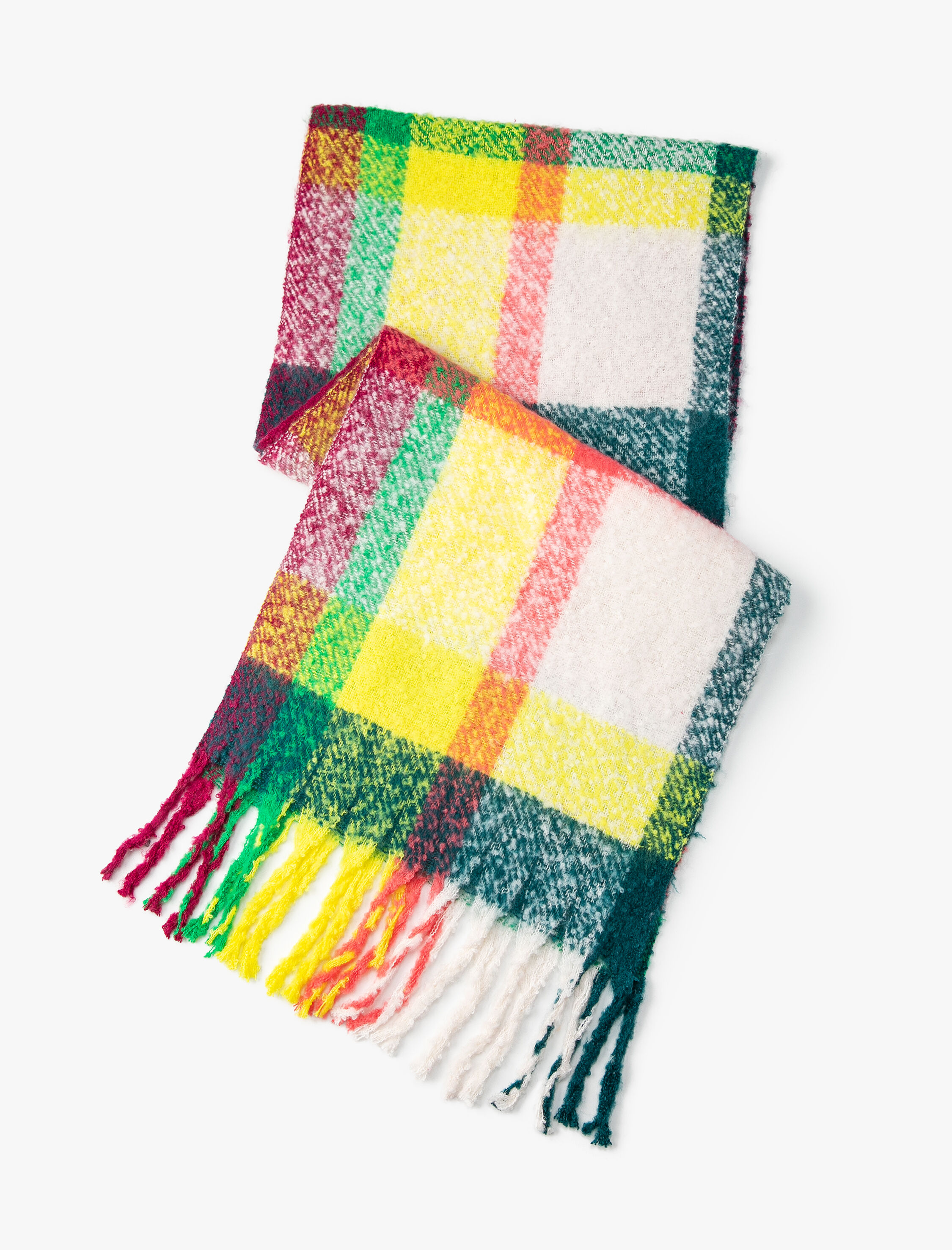  Kadın Çok Renkli Atkı Yumuşak Dokulu Püsküllü