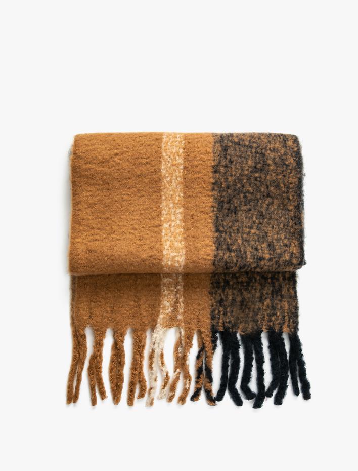 Kadın Maksi Atkı Yumuşak Dokulu Püsküllü