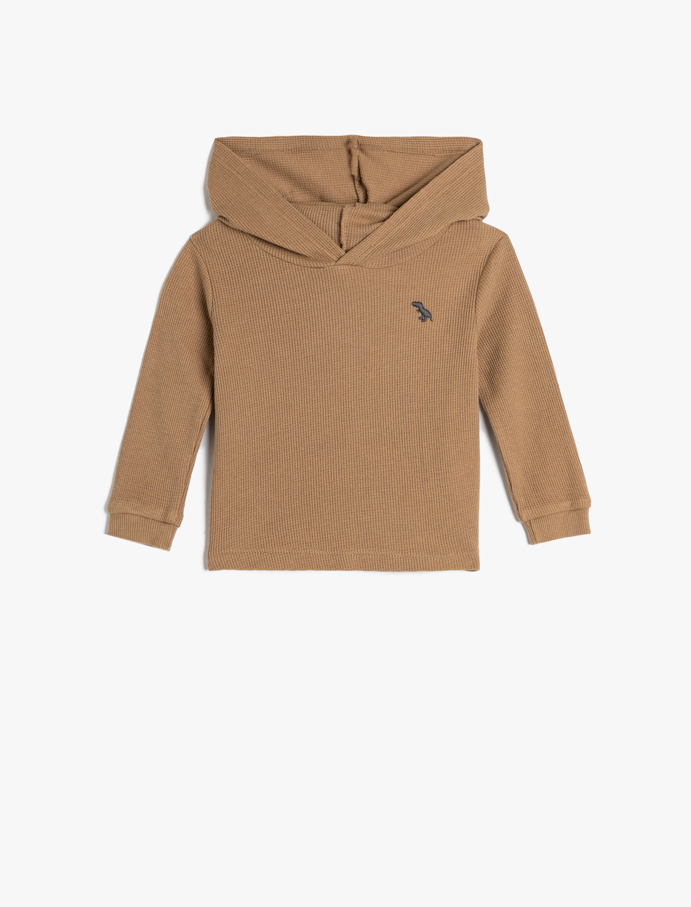  Erkek Bebek Basic Kapşonlu Sweatshirt Uzun Kollu Pamuklu