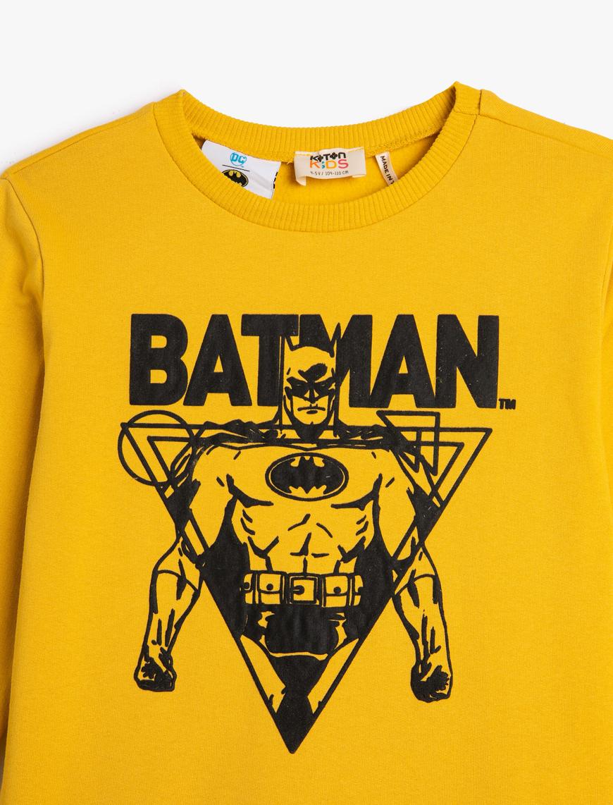  Erkek Çocuk Batman Sweatshirt Lisanslı Şardonlu Pamuklu