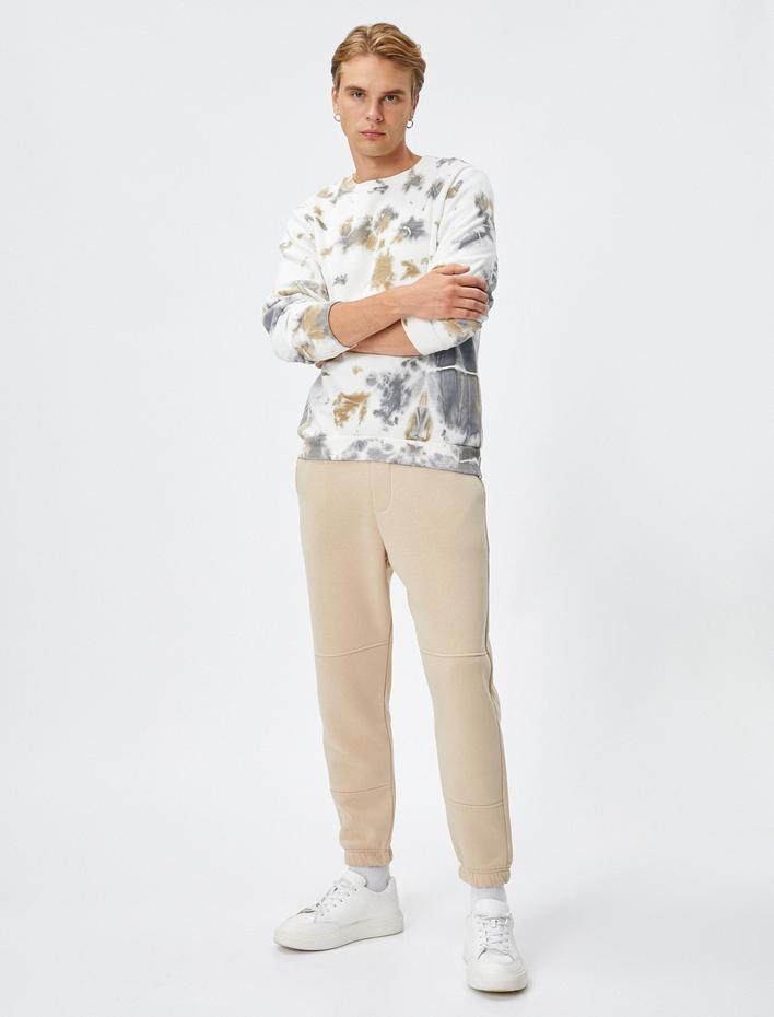  Jogger Eşofman Altı Beli Bağcıklı Cepli Dikiş Detaylı Şardonlu