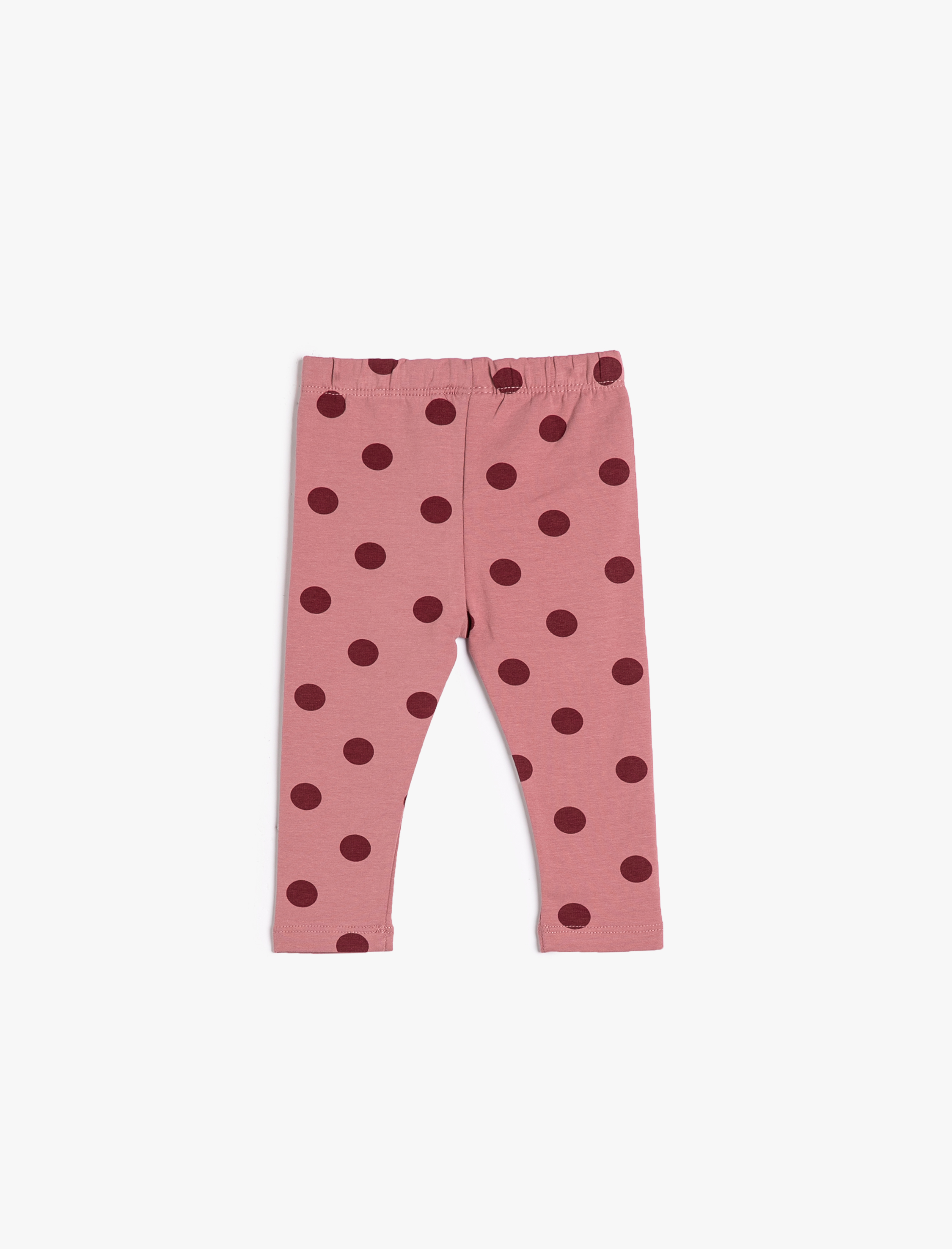  Kız Bebek Tayt Puantiyeli Beli Lastikli Pamuklu Şardonlu