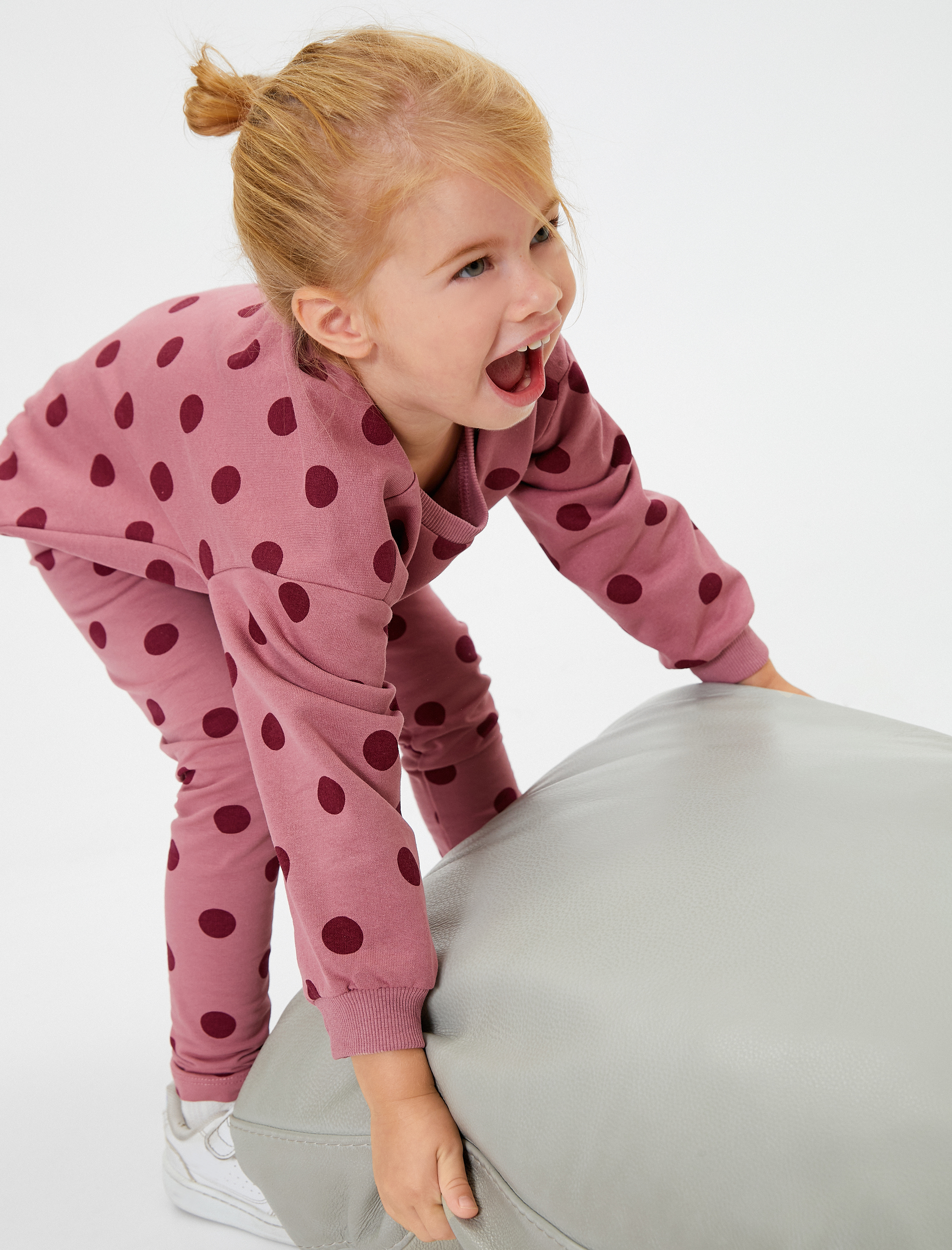  Kız Bebek Tayt Puantiyeli Beli Lastikli Pamuklu Şardonlu