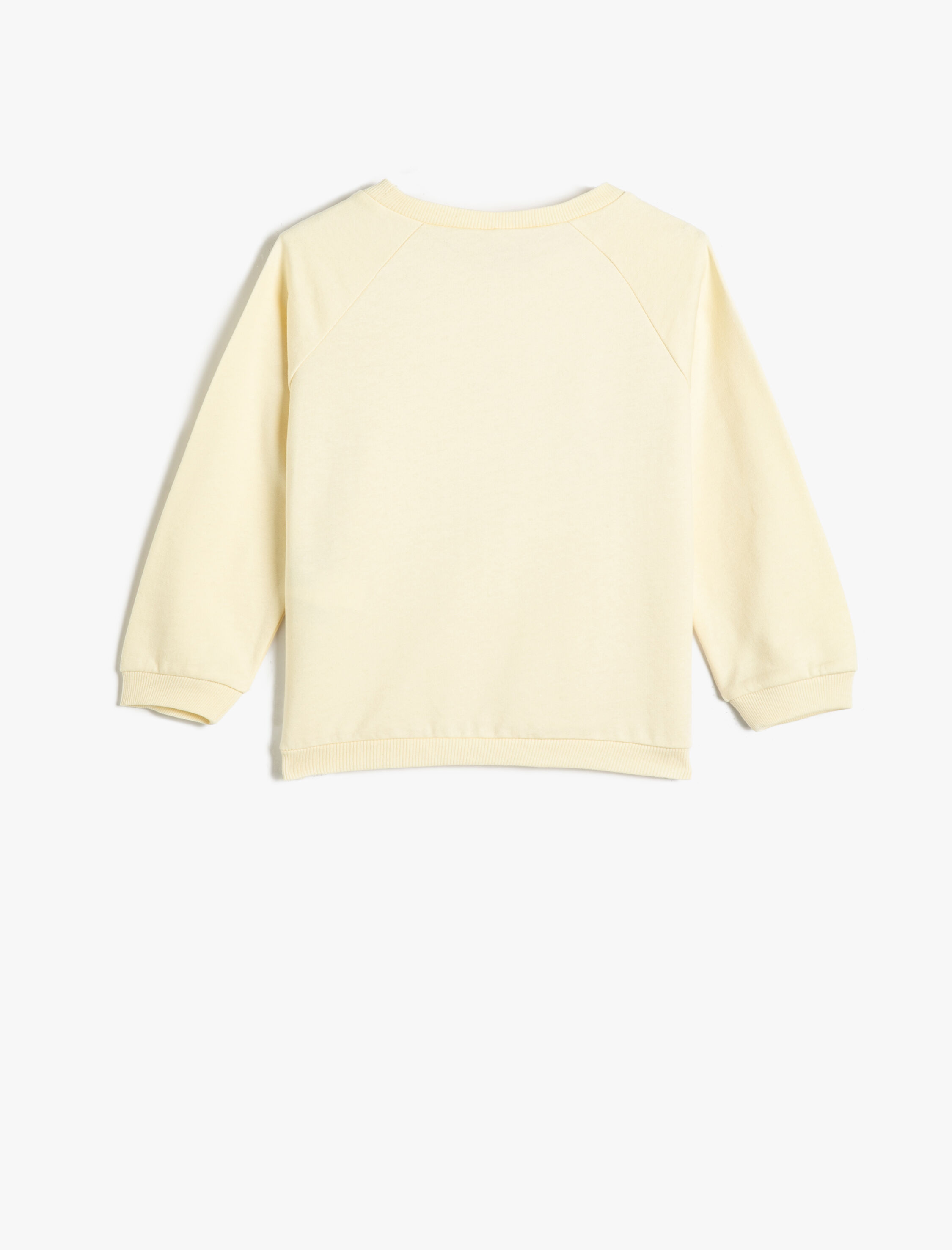  Kız Bebek Sweatshirt Çiçek Baskılı Şardonlu Pamuklu Bisiklet Yaka