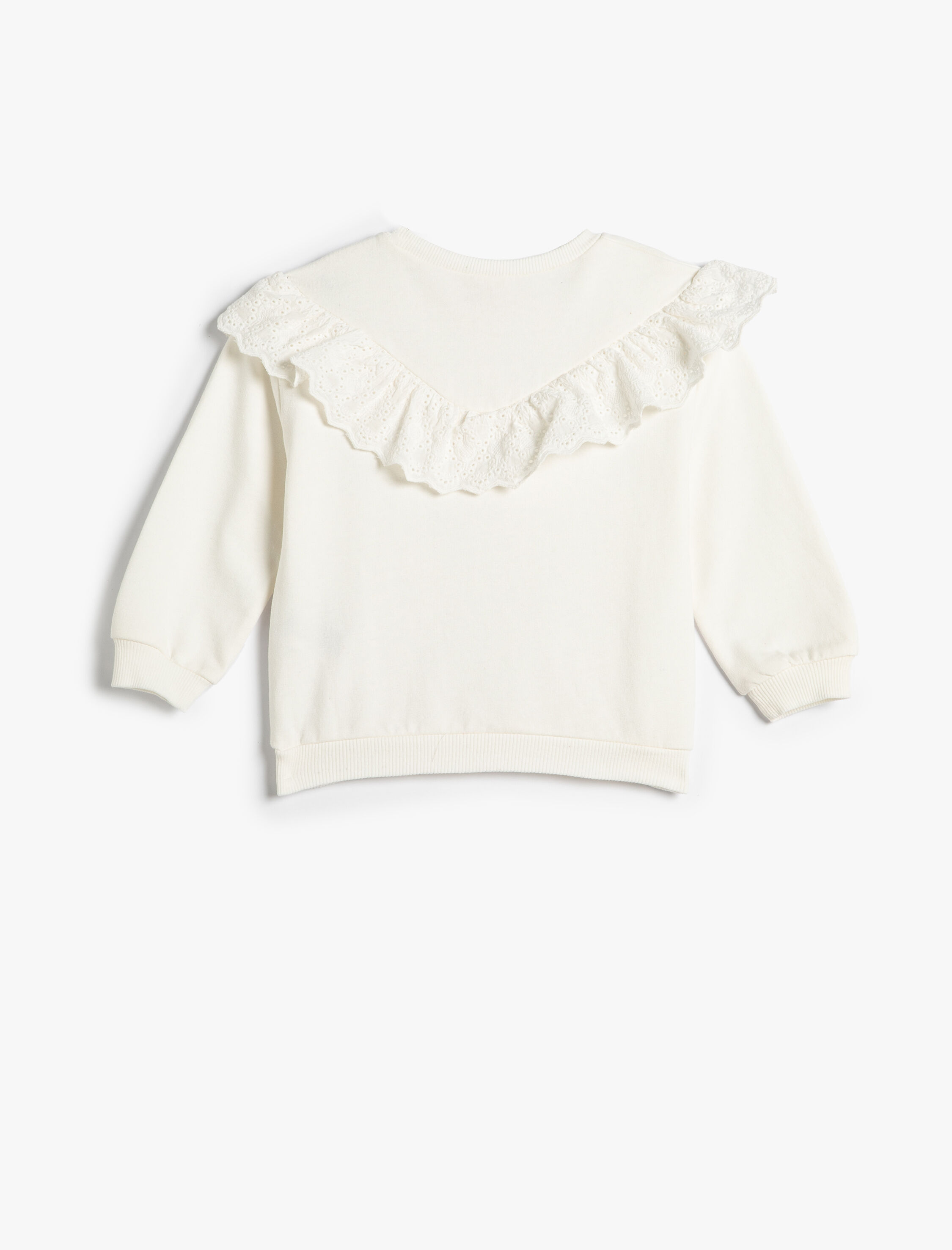  Kız Bebek Fırfırlı Sweat Şardonlu Bisiklet Yaka Pamuklu