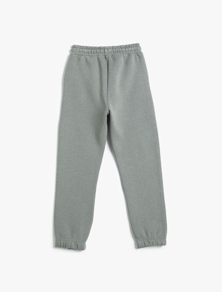 Erkek Çocuk Basic Jogger Eşofman Altı Şardonlu Beli Bağlamalı Cepli