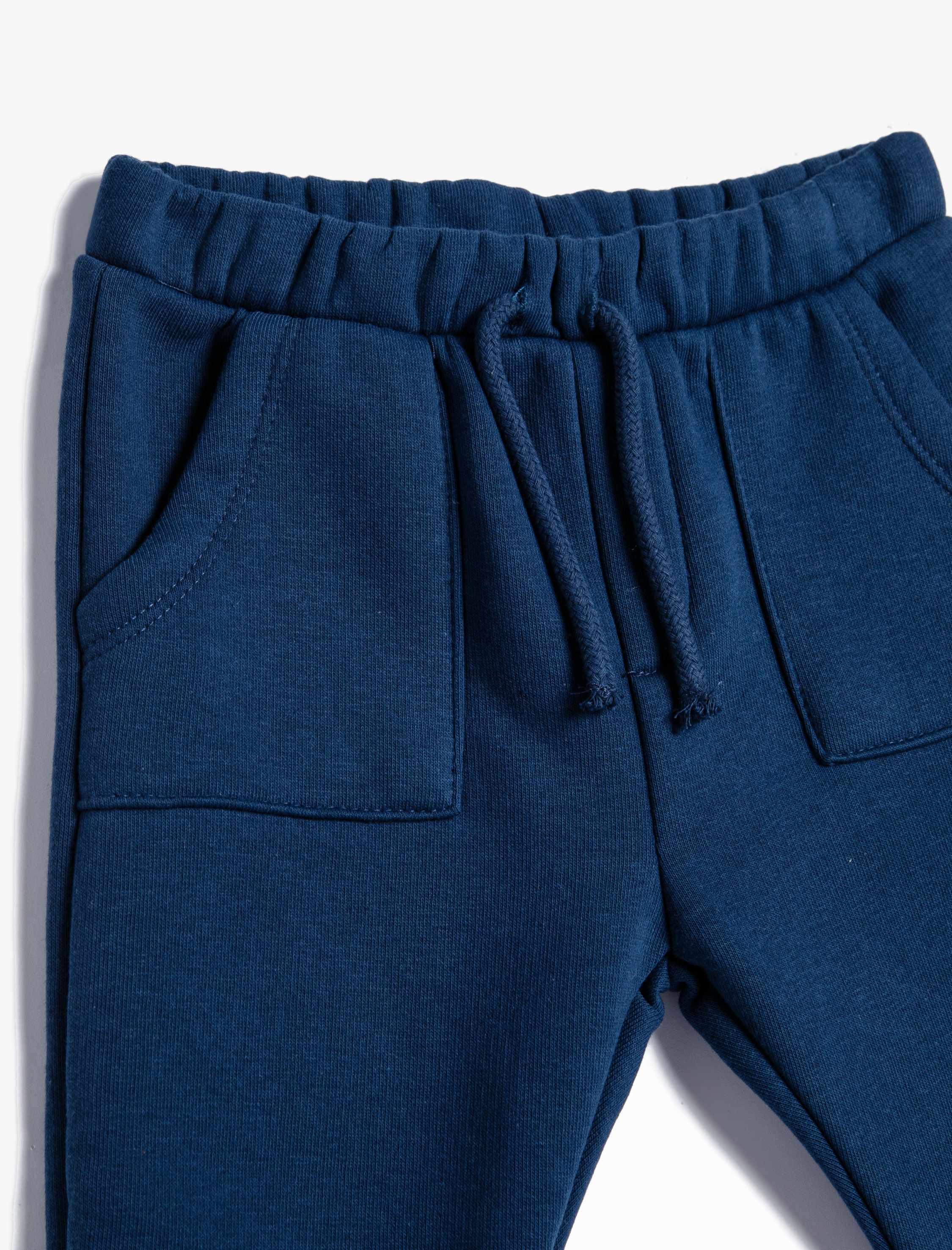  Erkek Bebek Basic Jogger Eşofman Altı Şardonlu Beli Bağlamalı Cepli Pamuklu