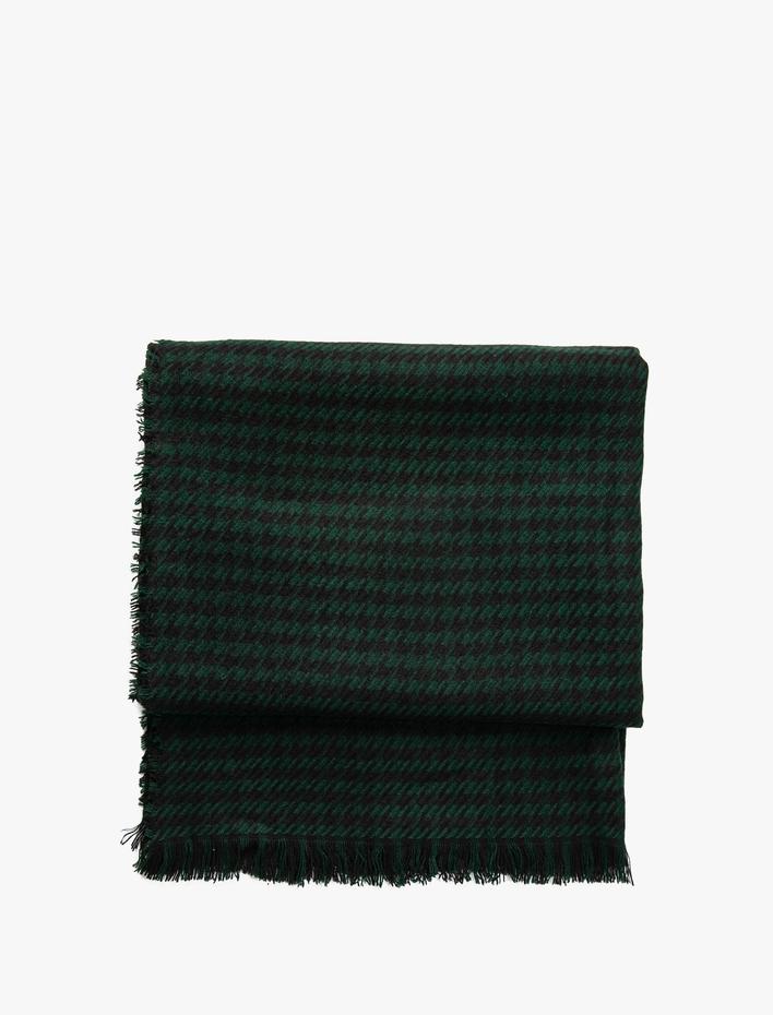 Kadın Şal Kazayağı Desenli Püsküllü Yumuşak Dokulu