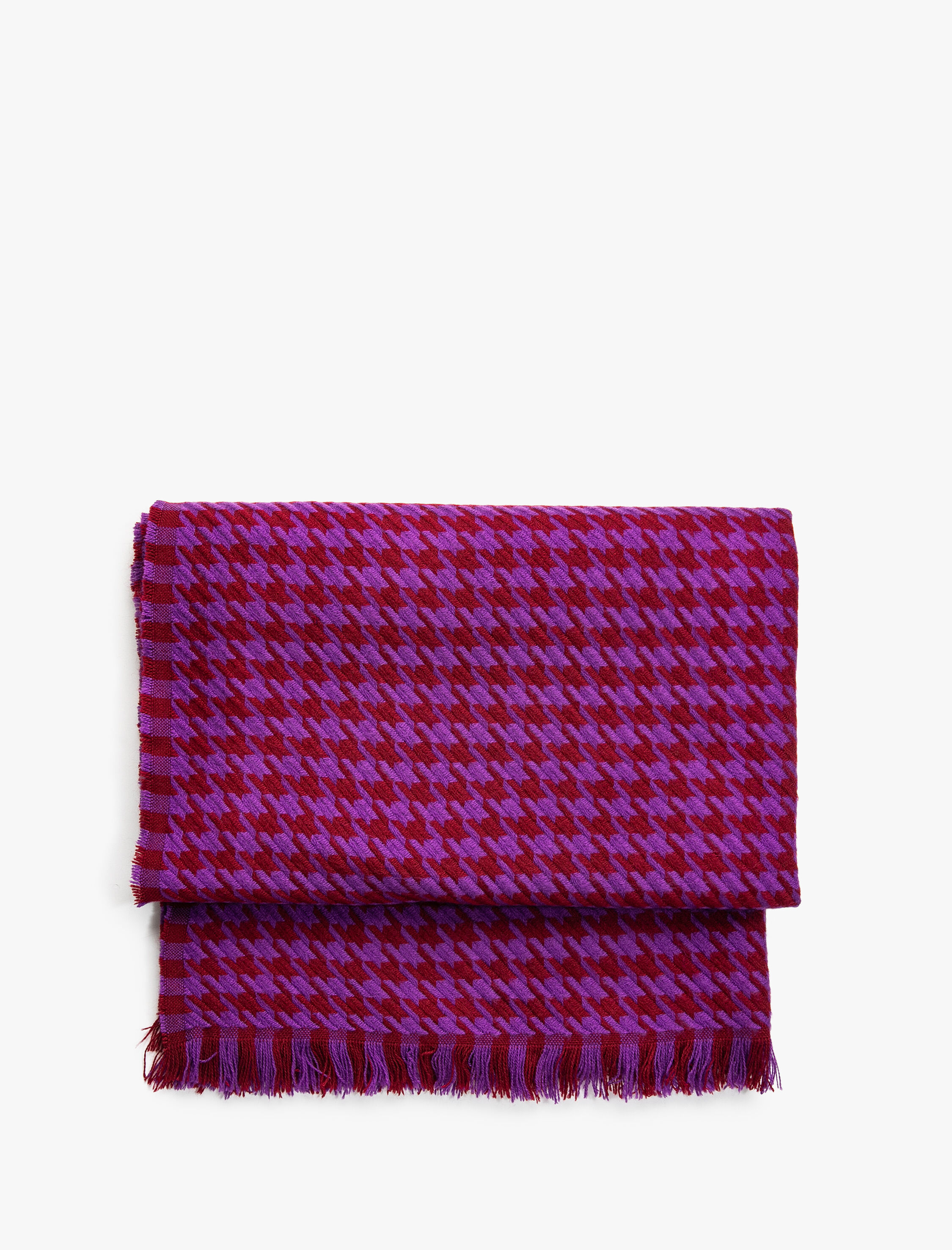  Kadın Kazayağı Desenli Atkı Püsküllü