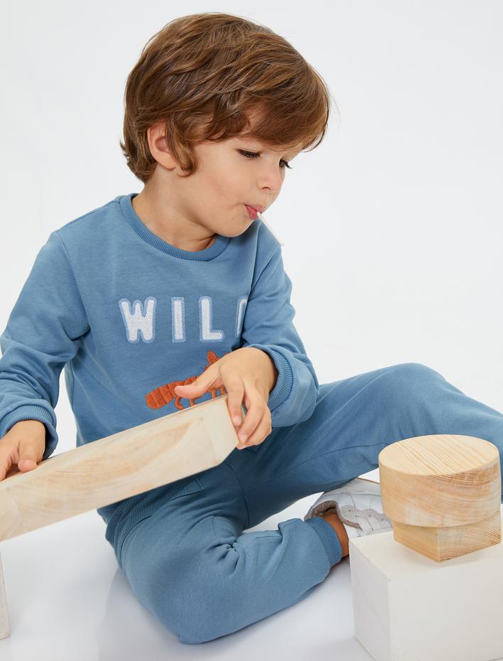 Erkek Bebek Basic Jogger Eşofman Altı Şardonlu Beli Bağlamalı Cepli Detaylı Pamuklu