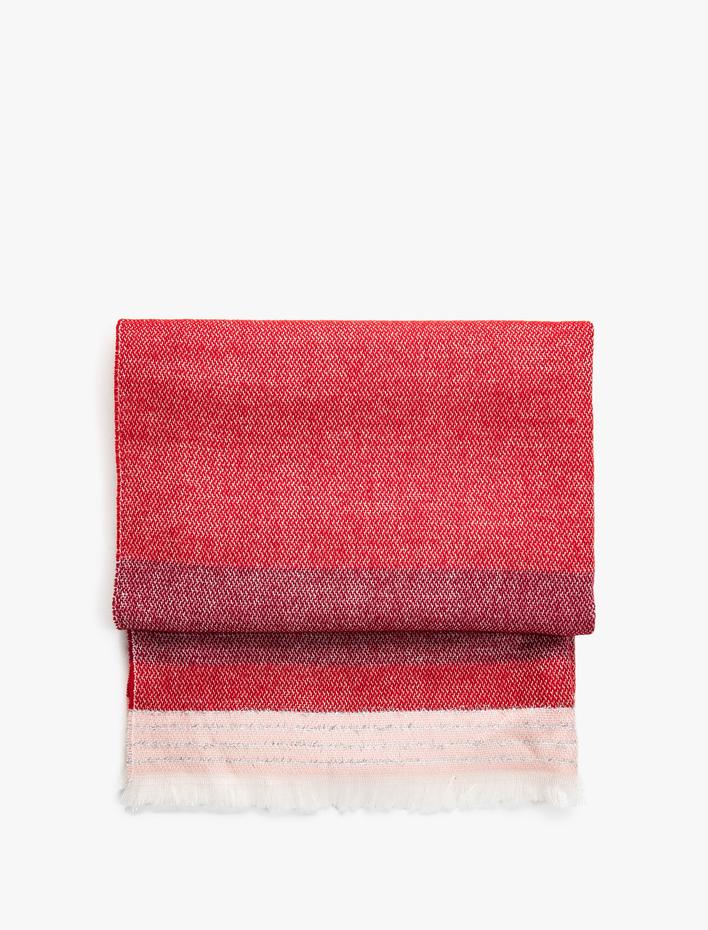 Kadın Atkı Yumuşak Dokulu Püsküllü