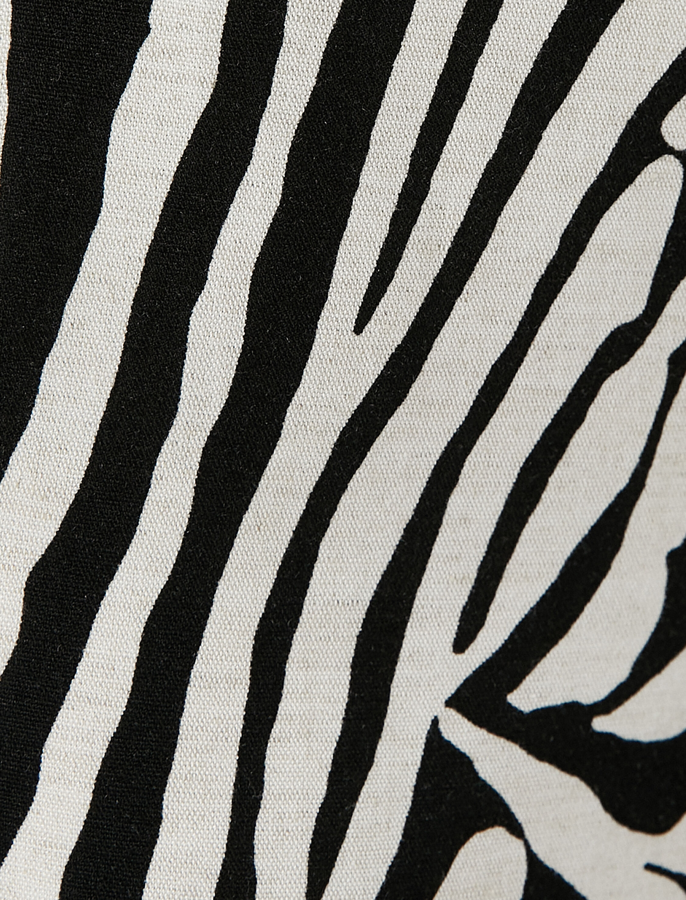   Bol Paça Pantolon Zebra Desenli Yüksek Bel Fermuarlı Viskon Karışımlı