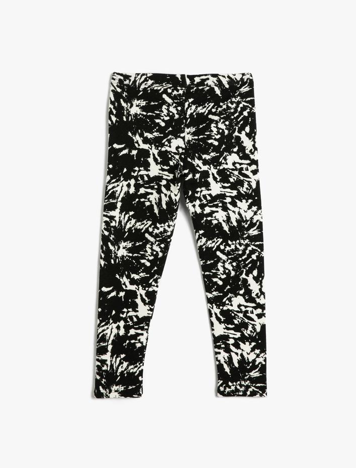 Kız Çocuk Tayt Soyut Desenli Yumuşak Dokulu Pamuklu