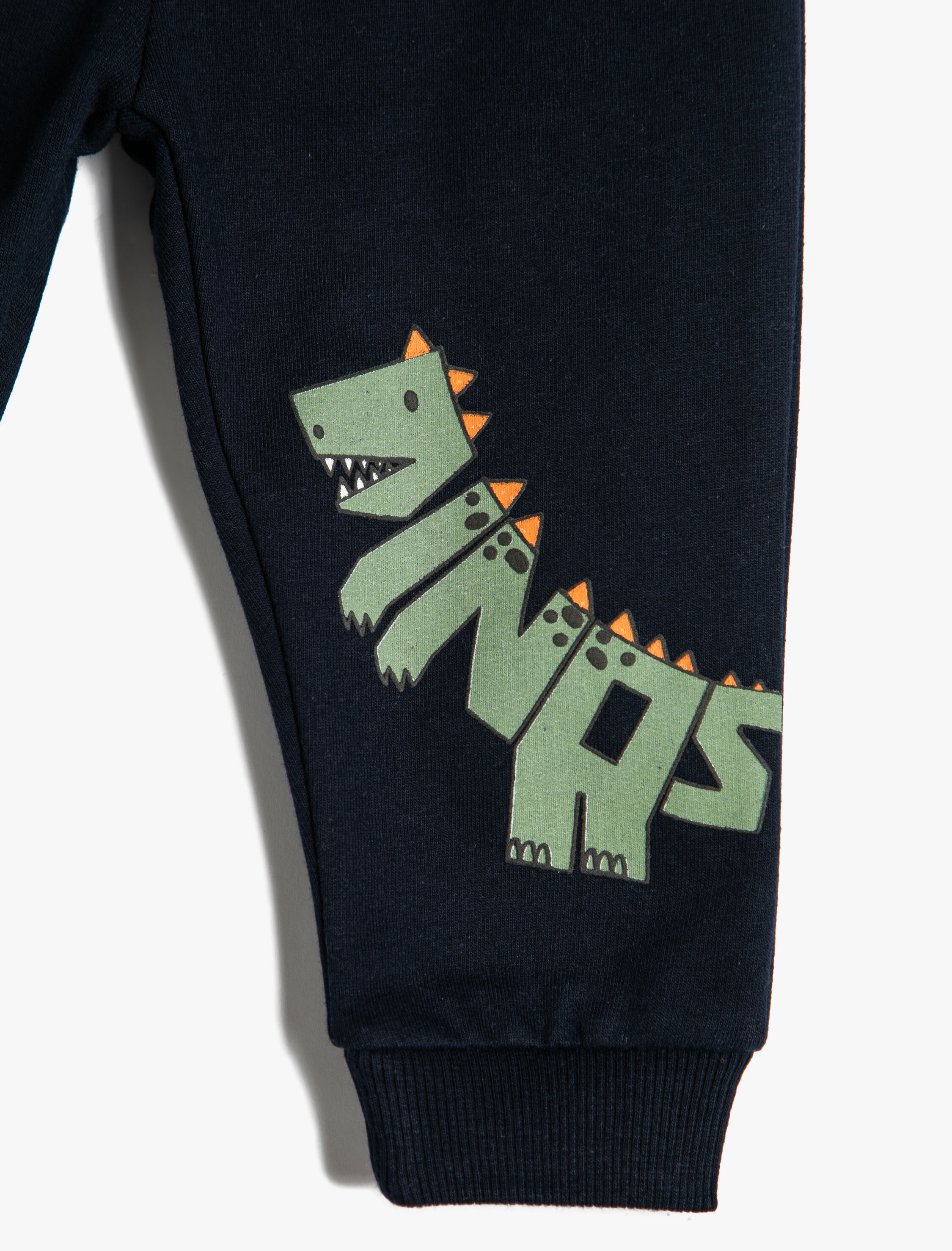  Erkek Bebek Jogger Eşofman Altı Dinozor Baskılı Şardonlu Beli Bağlamalı