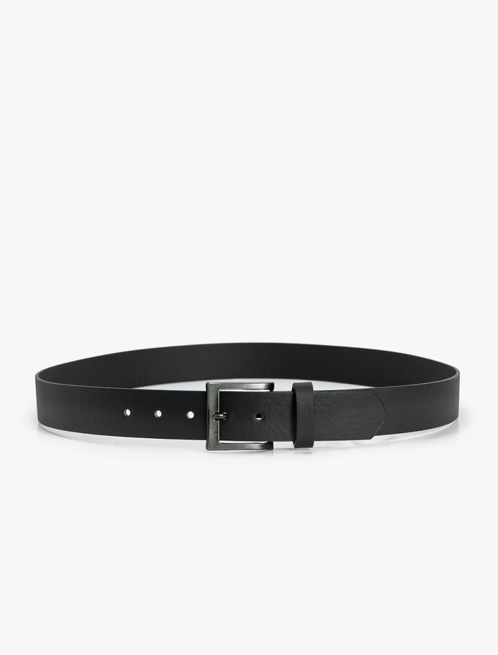 Erkek Kemer Deri Görünümlü Toka Detaylı