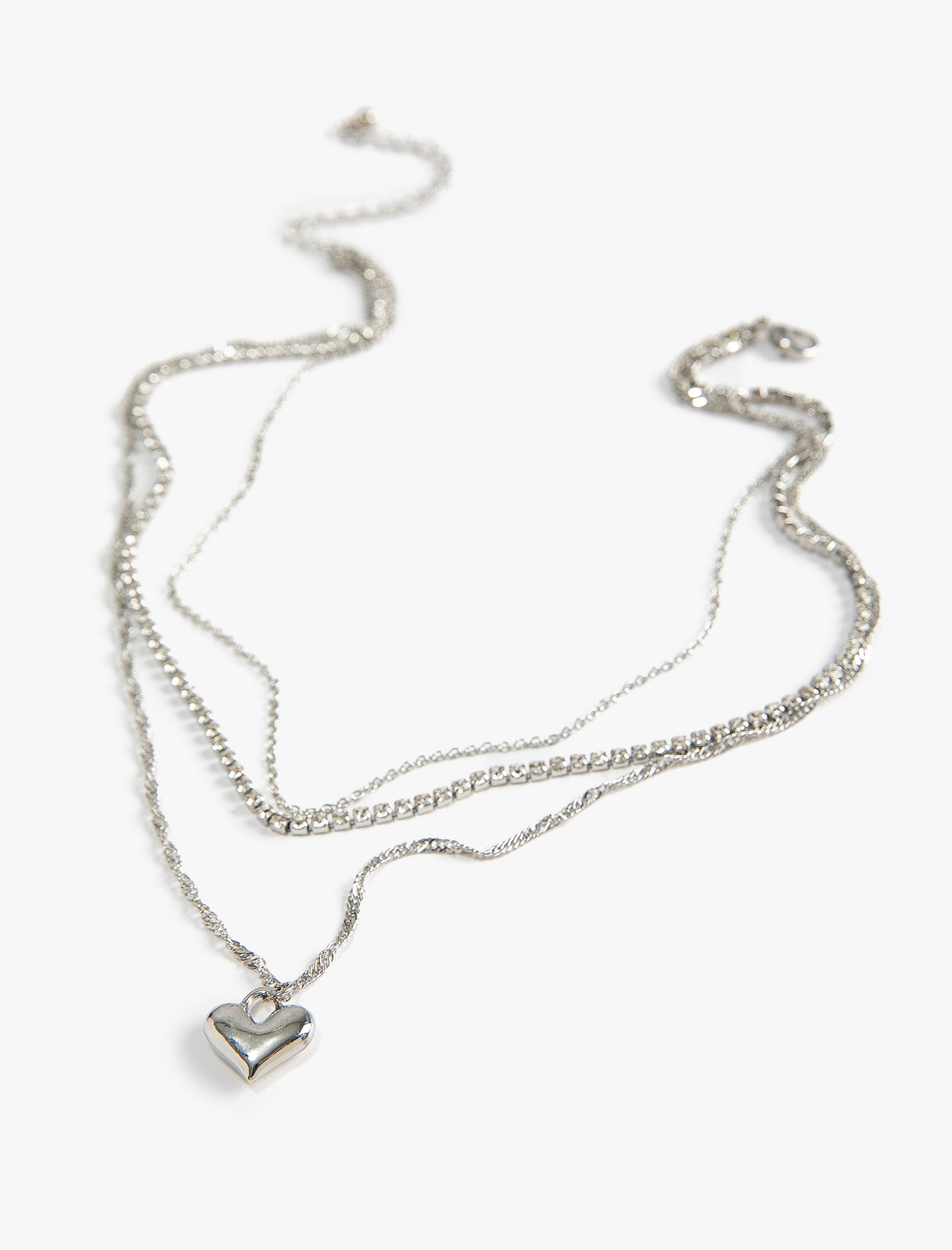  Kadın Kolye Katlı Kalp Detaylı