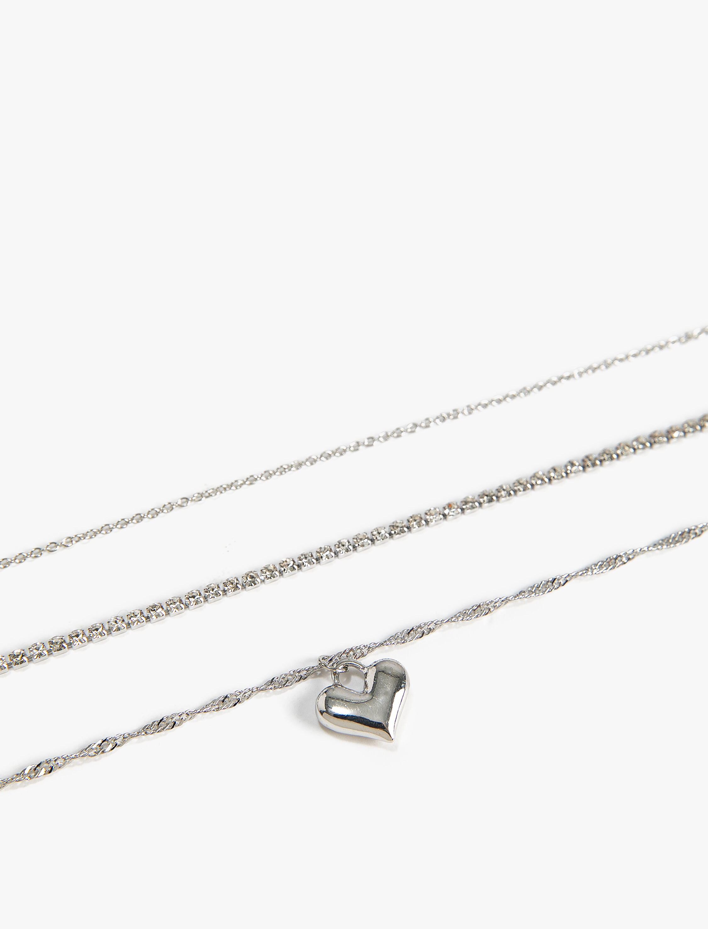  Kadın Kolye Katlı Kalp Detaylı