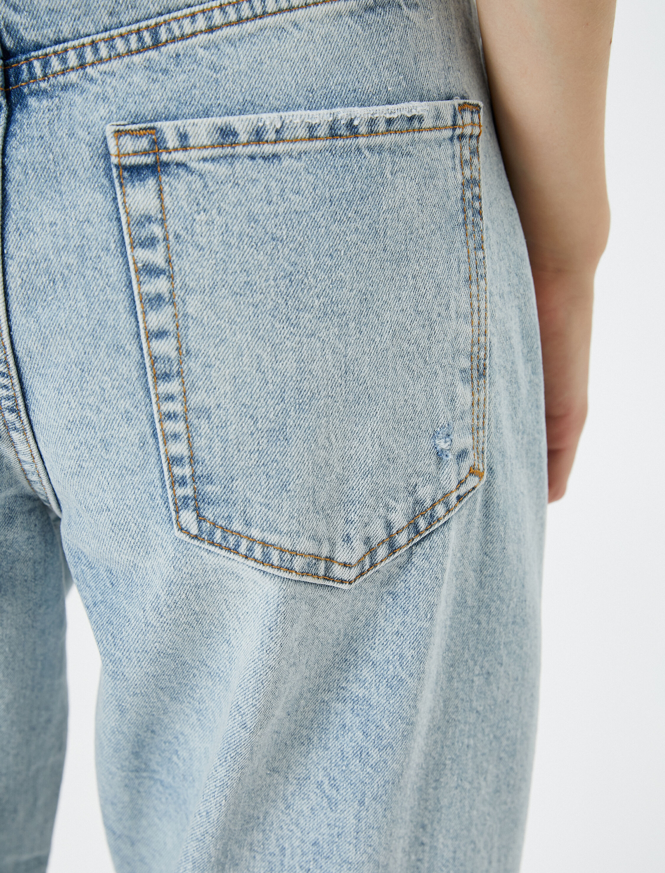   Kot Pantolon Balon Fit Kısa Paça Cepli Pamuklu Rahat Kesim - Balloon Fit Jean