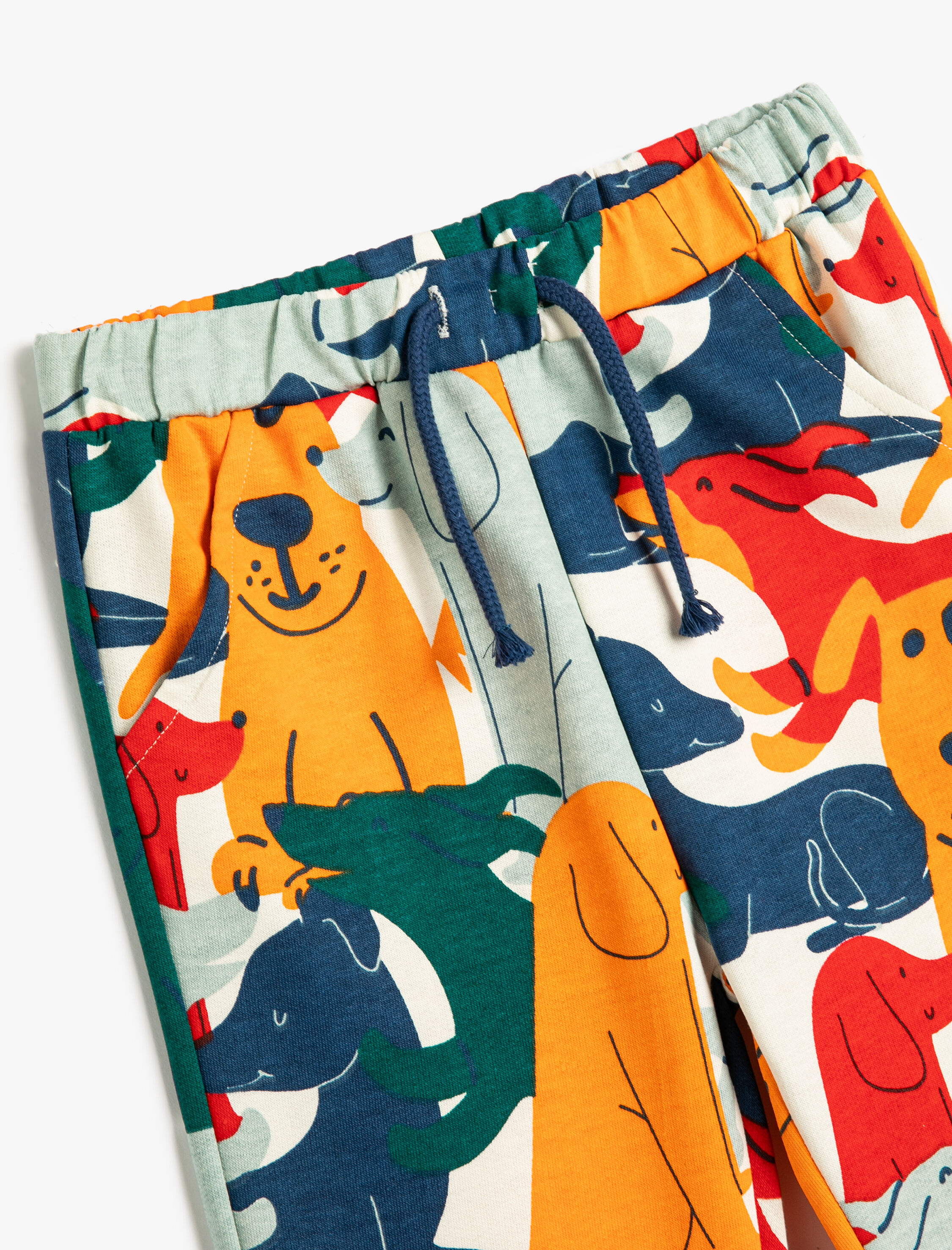  Erkek Bebek Jogger Eşofman Altı Hayvanlar Baskılı Cepli Pamuklu