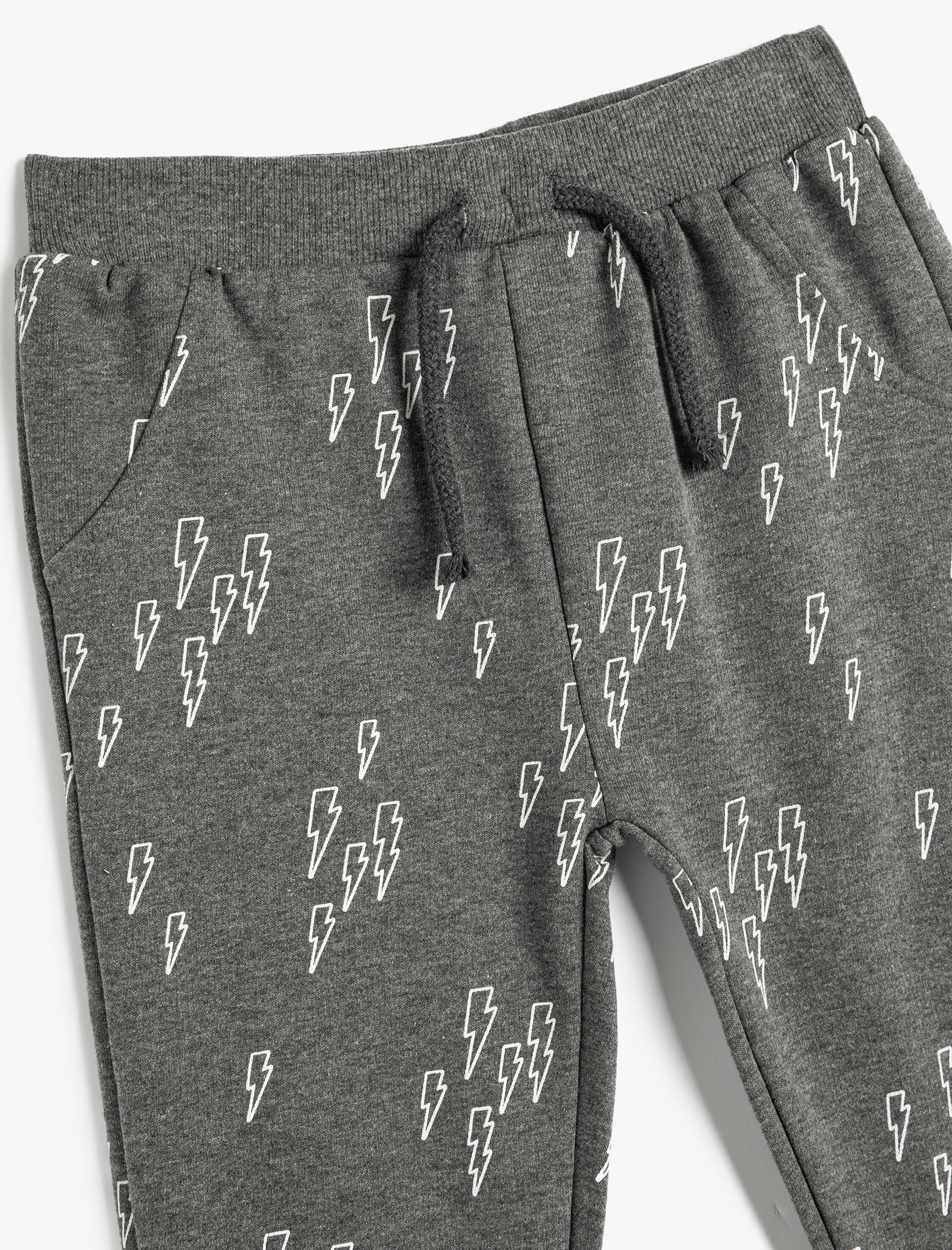  Erkek Bebek Jogger Eşofman Altı Şimşek Baskılı Cepli Beli Lastikli Şardonlu Pamuklu