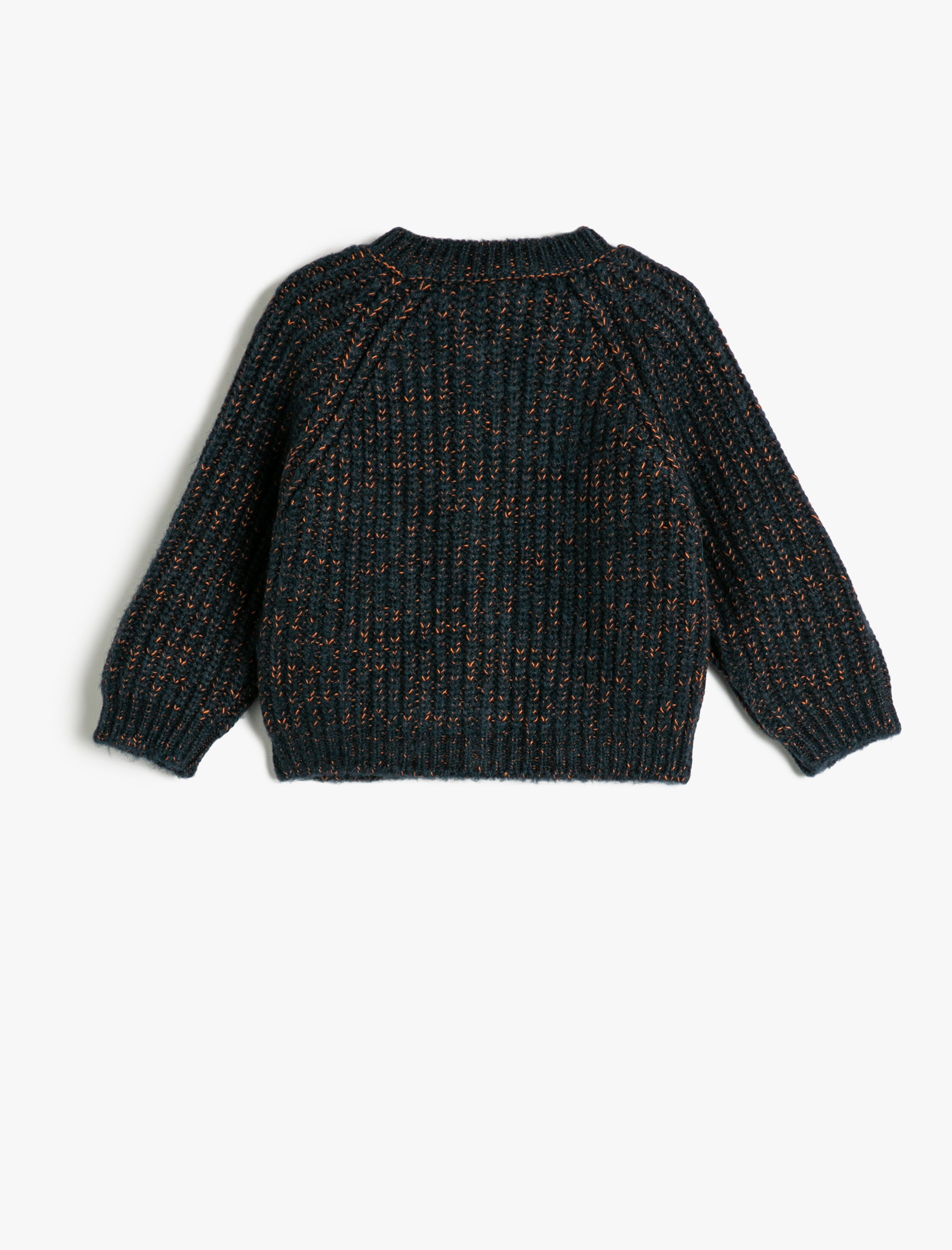 Erkek Bebek Örgü Hırka Bisiklet Yaka Düğme Kapamalı