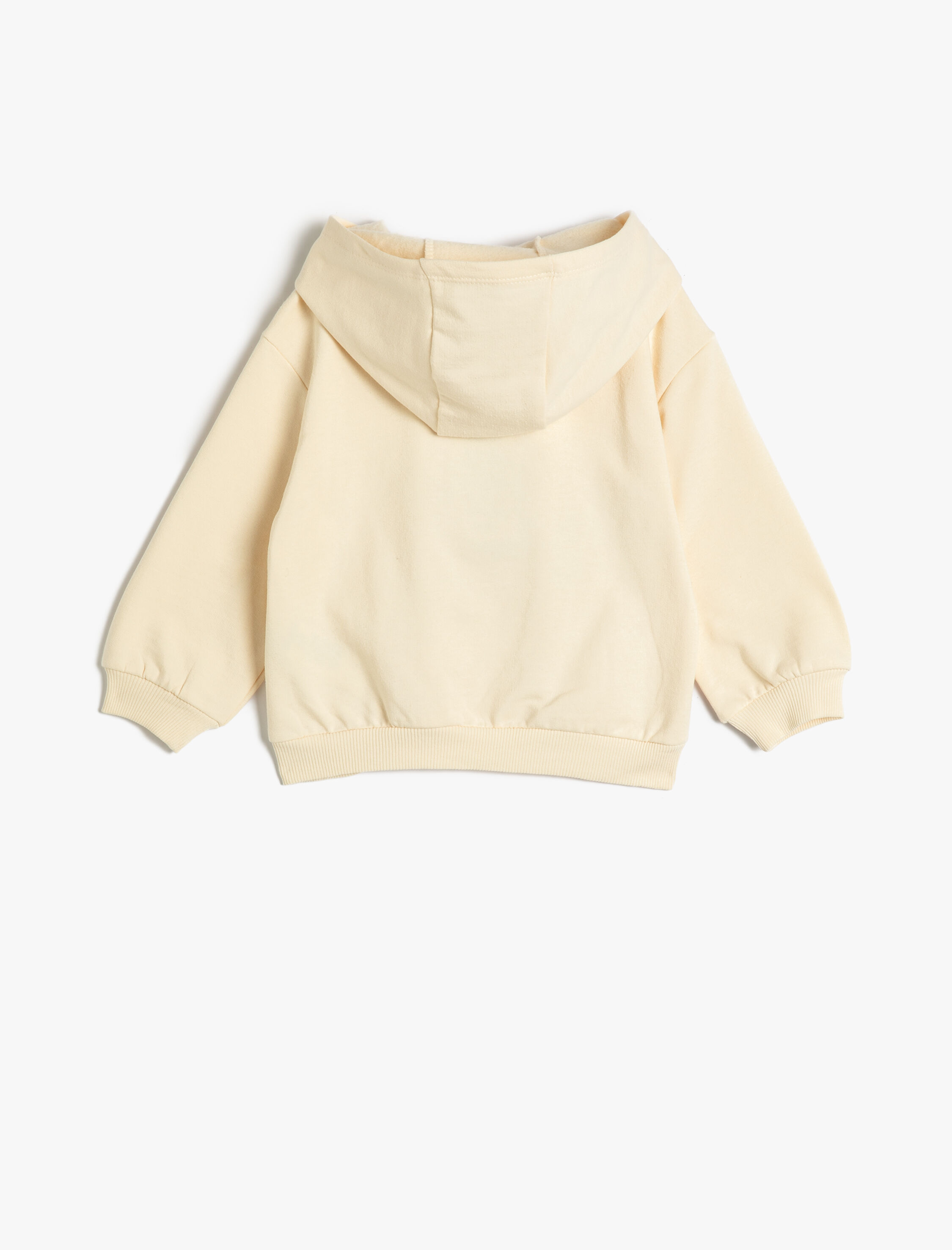  Kız Bebek Kapşonlu Sweatshirt Kedi Baskılı Uzun Kollu Şardonlu Pamuklu