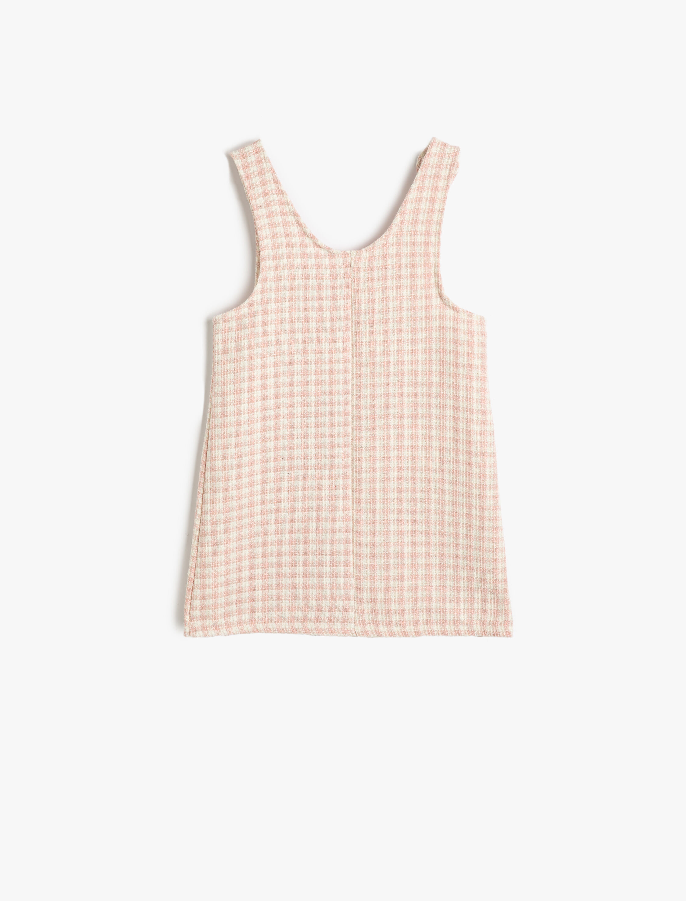  Kız Bebek Tüvit Salopet Elbise Cep Detaylı Düğmeli