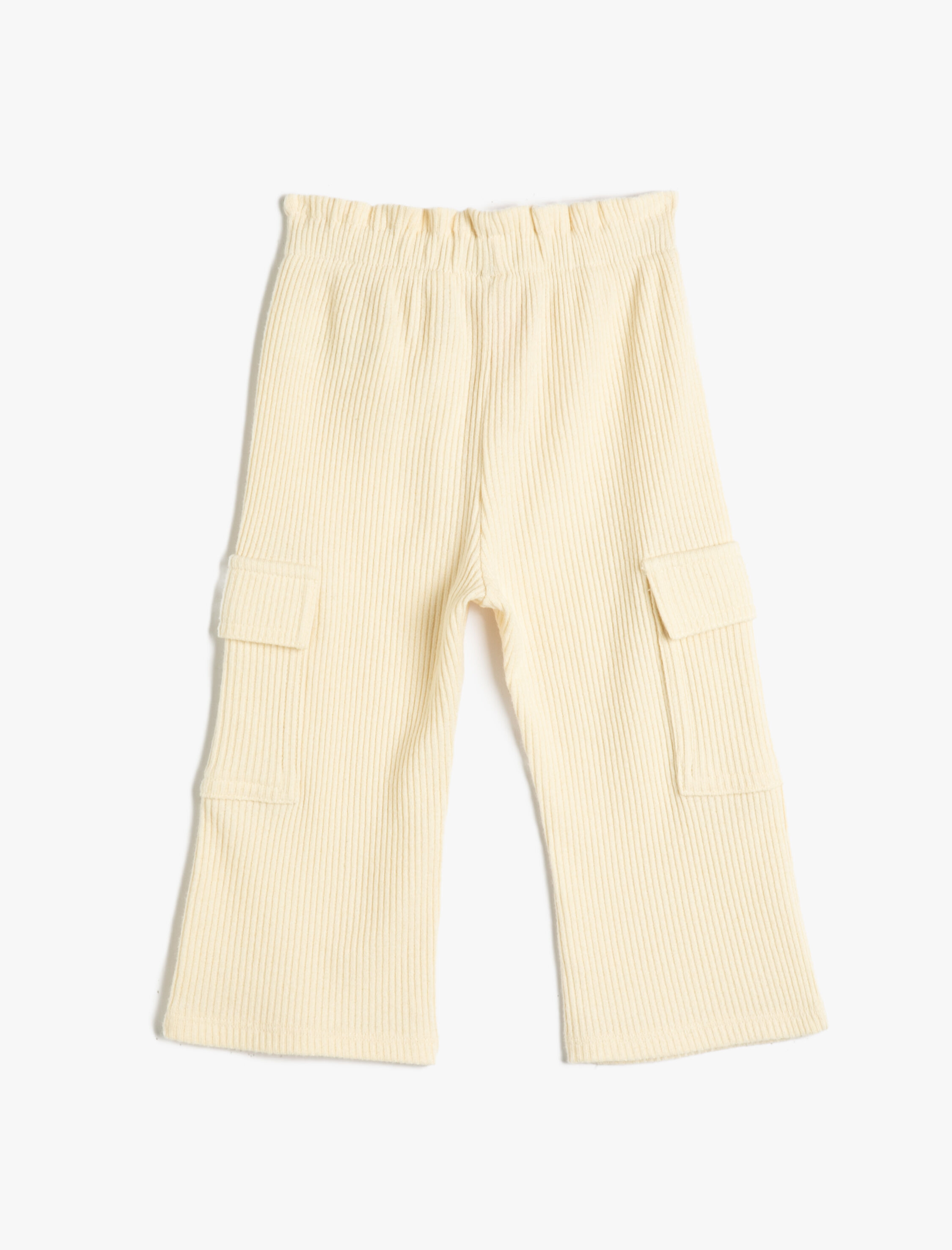  Kız Bebek Eşofman Altı Kargo Cepli Beli Bağlamalı Dokulu Bol Paça