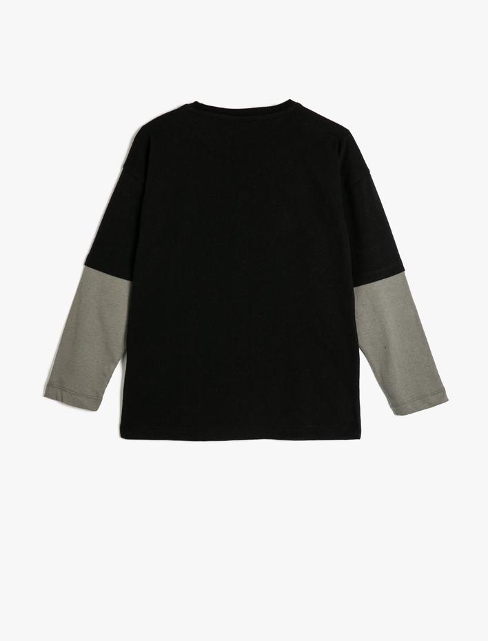 Erkek Çocuk Spiderman Tişört Lisanslı Uzun Kollu Bisiklet Yaka Baskılı Pamuklu