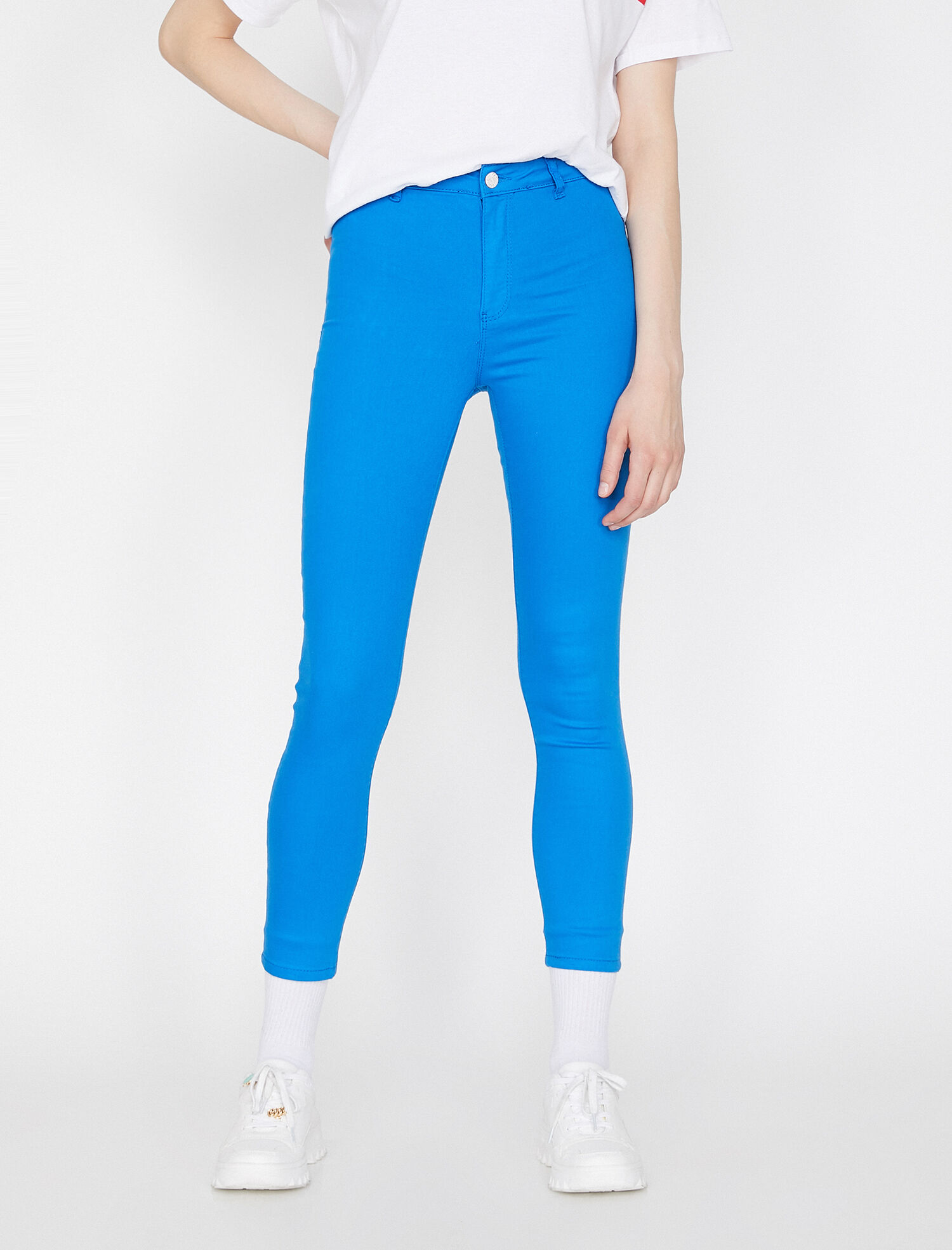   Kot Pantolon Dar Kesim Yüksek Bel Dar Paça