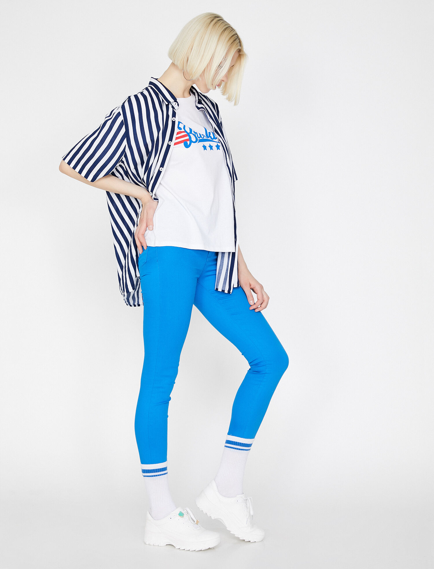   Kot Pantolon Dar Kesim Yüksek Bel Dar Paça