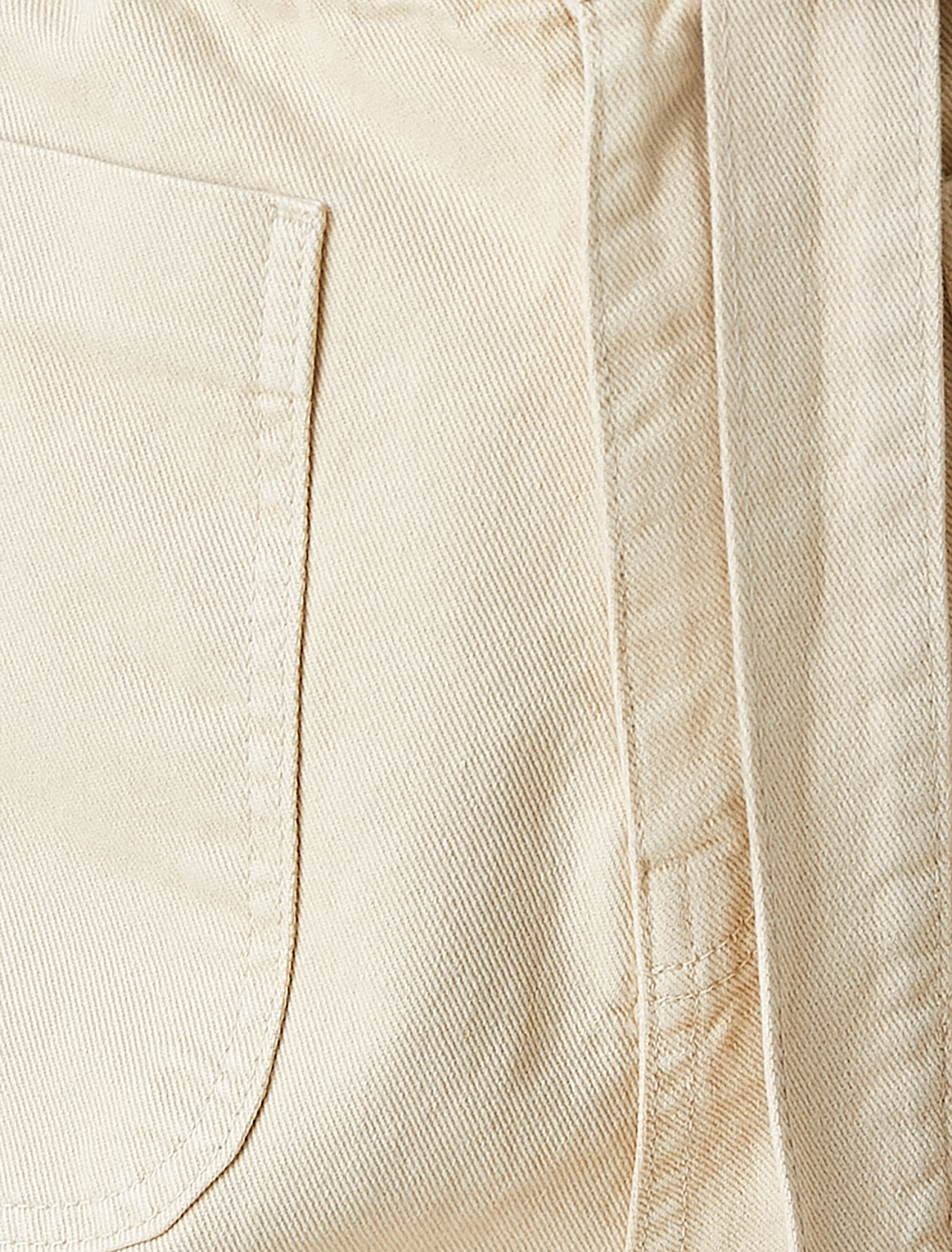   Yüksek Bel Şort Kemerli Cepli Pamuklu