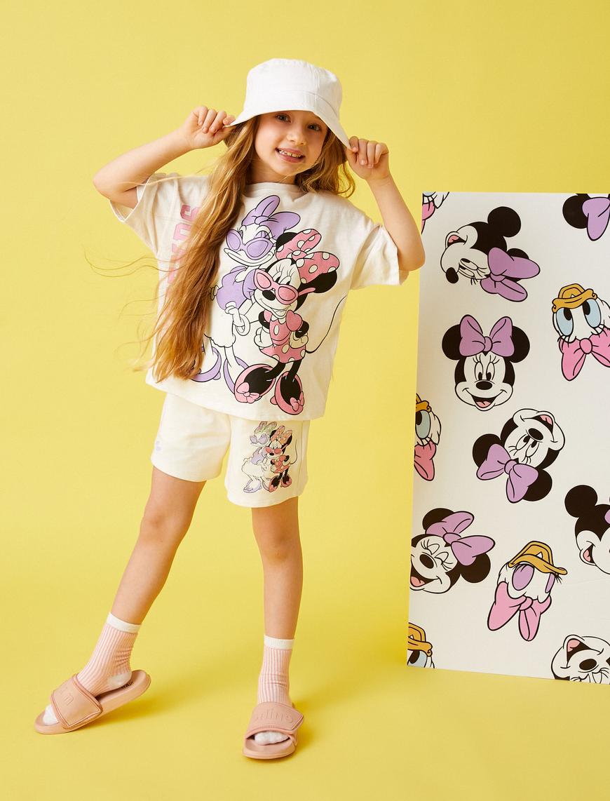  Kız Çocuk Minnie Mouse ve Daisy Duck Baskılı Şort  Lisanslı