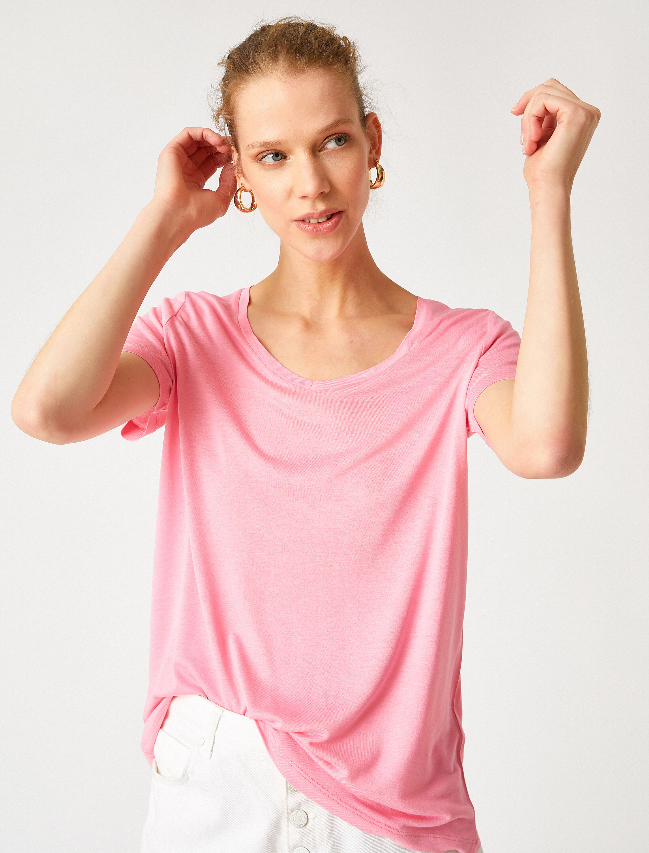   Bisiklet Yaka Kısa Kollu Basic Tişört