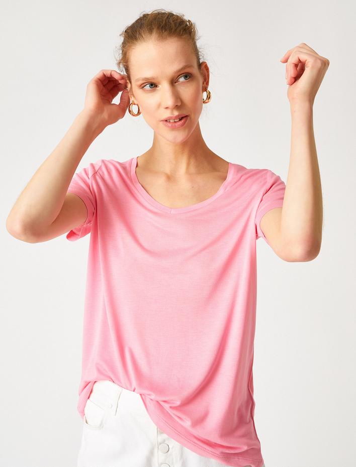  Bisiklet Yaka Kısa Kollu Basic Tişört